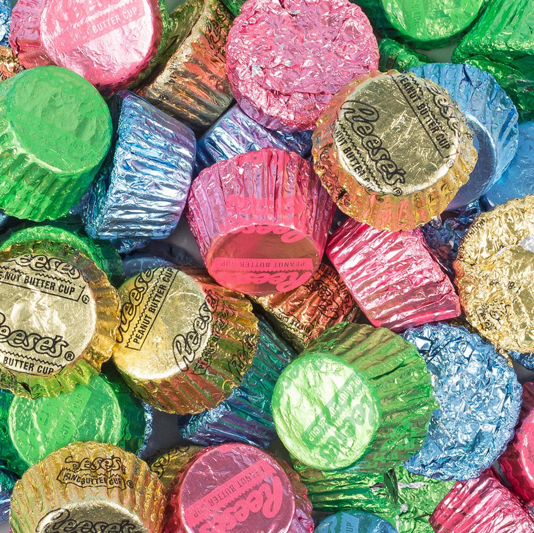 4lb Easter Candy Peanut Butter Cups Spring Mix Miniatures (200 Pcs) - Easter Egg Fillers, Mother's Day Treats, Bulk Church Candy - Perfect for Easter Baskets, Party Favors & Holiday Gift Giving