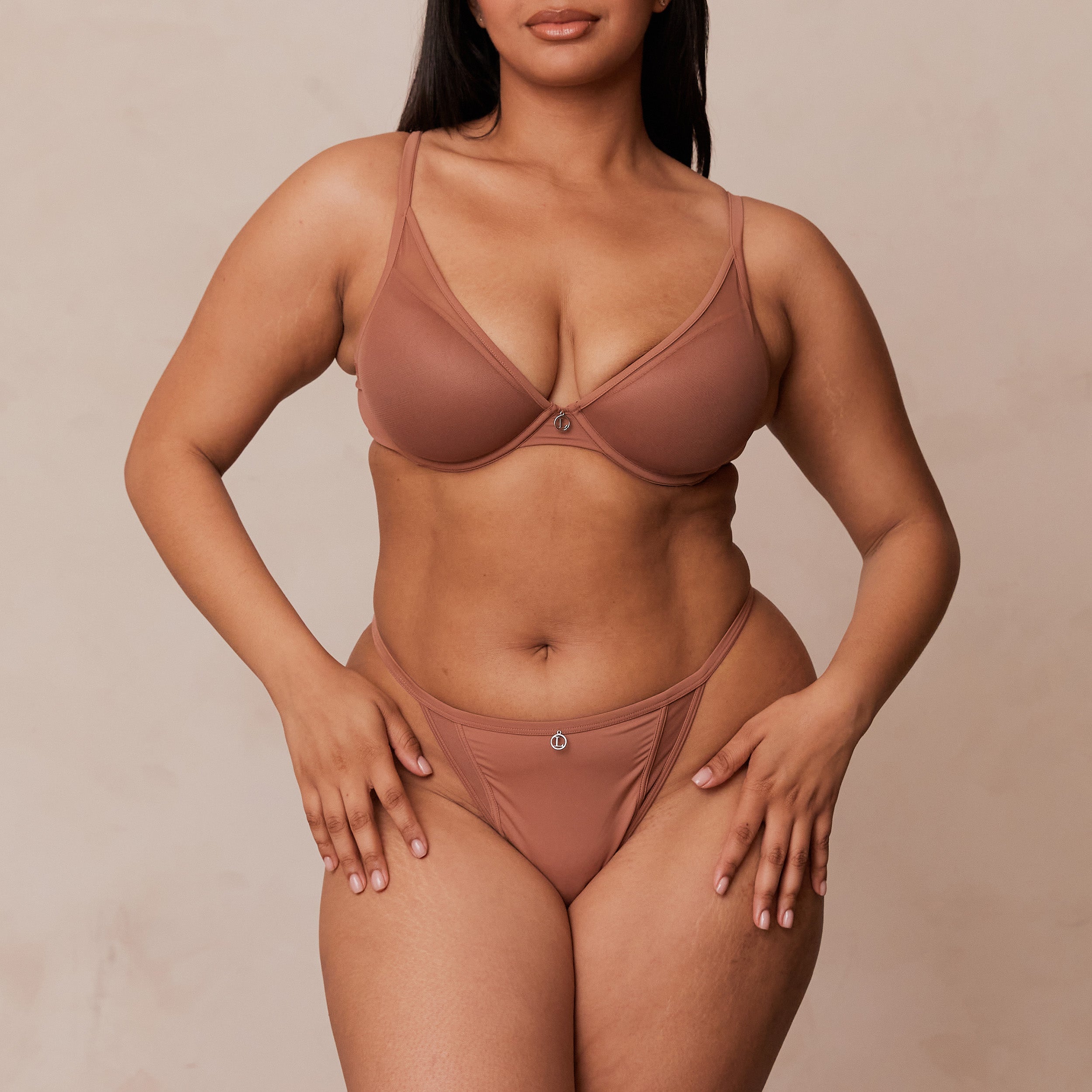 Classic Plunge T-Shirt Bra in Mocha - Comfortable & Supportive Underwire Bra for Everyday Wear, Date Night & Layering