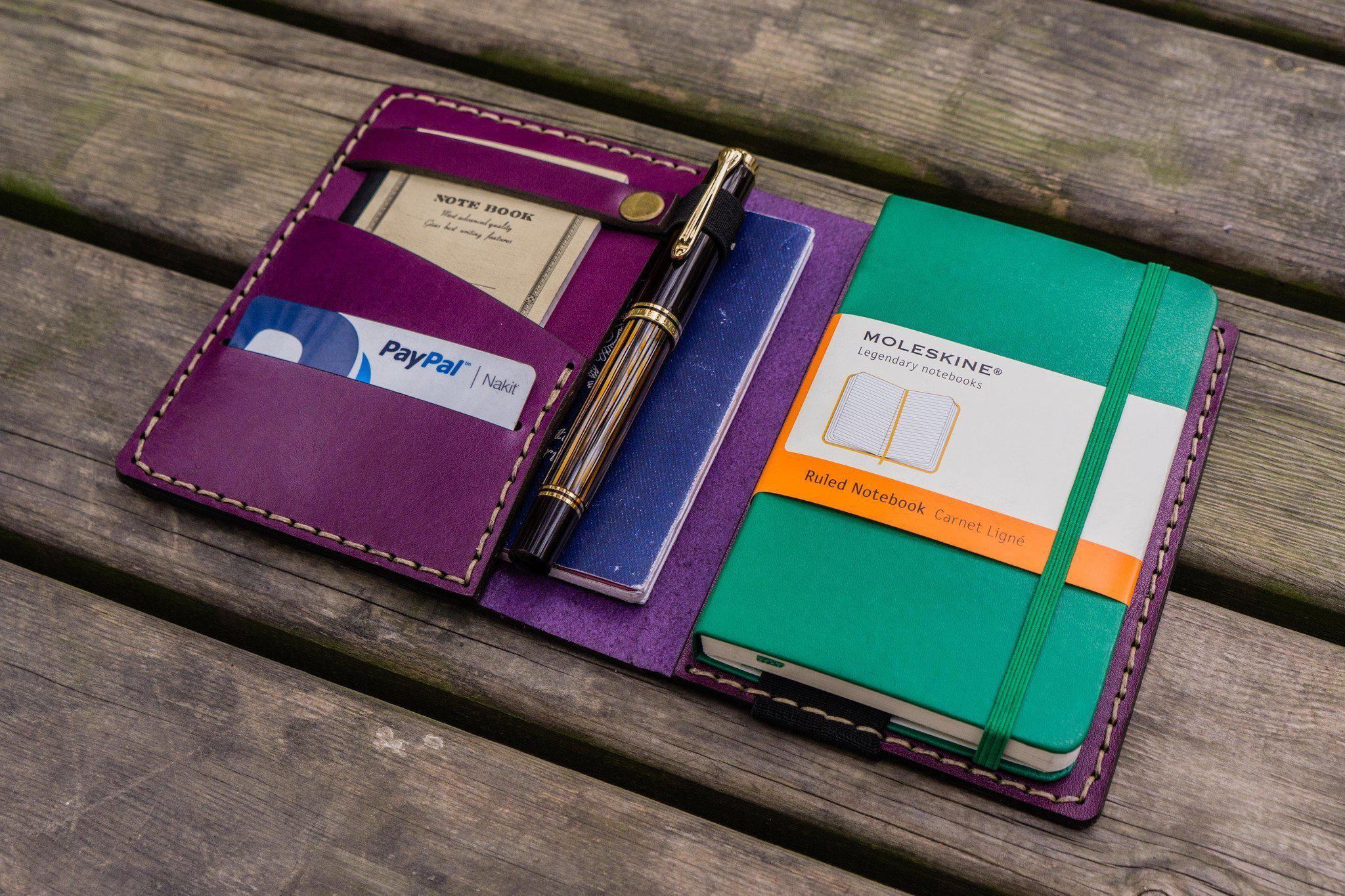 Premium Purple Leather Rhodia A6 Notebook Cover - Elegant Protection for Journals, Planners & Sketchbooks - Perfect for Office, School & Travel Use