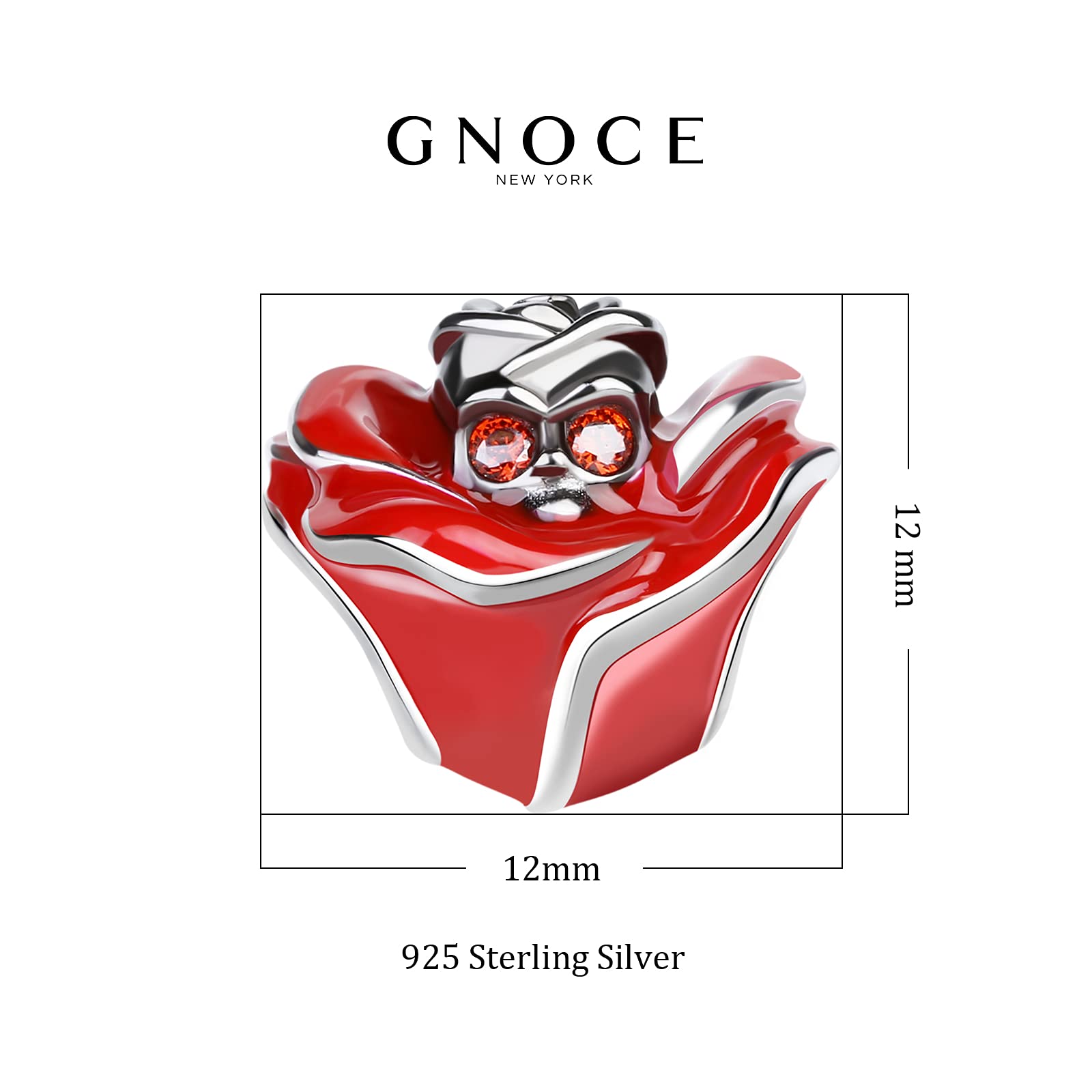 925 Sterling Silver Skull and Rose Charm Bead - Gothic Jewelry for Bracelets & Necklaces - Perfect Halloween Gift for Women & Men - Live for the Beauty of Today - Ideal for Gothic Fashion, Punk Style, and Dark Romantic Outfits