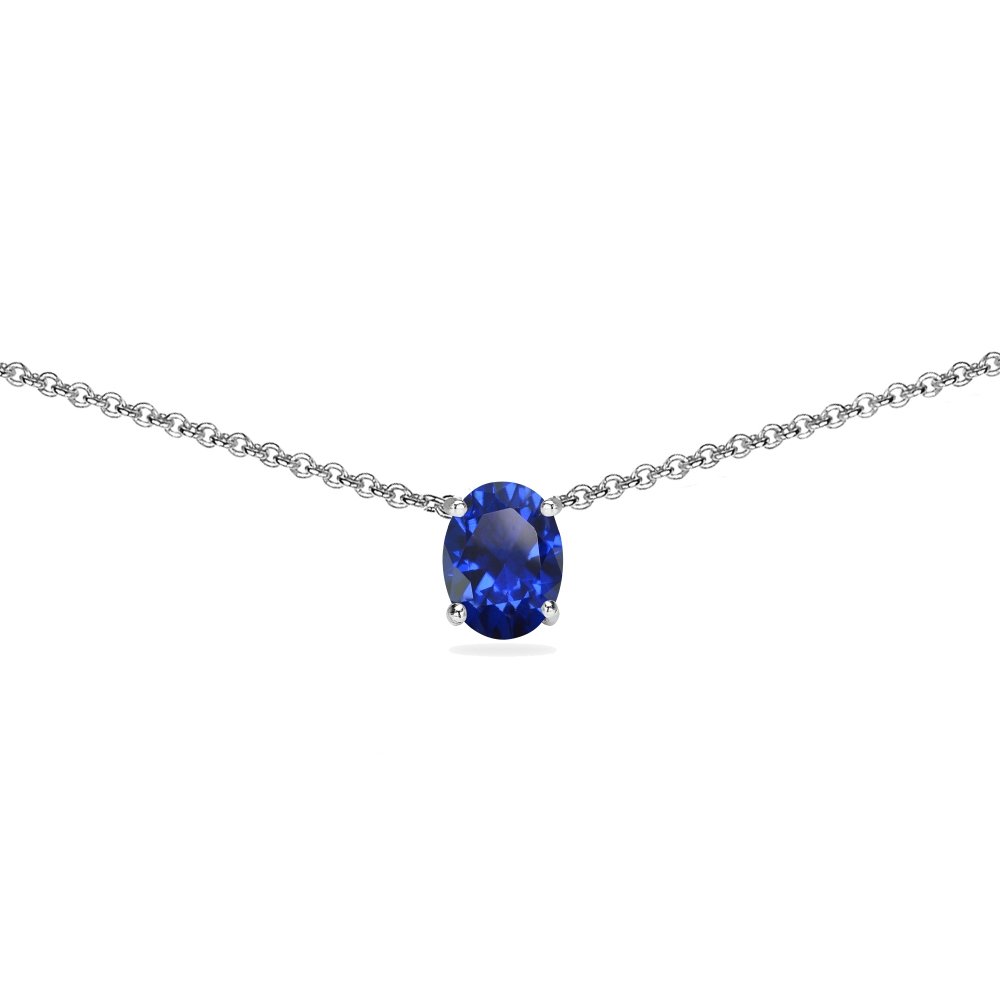 Women's Birthstone Necklace - 7x5mm Oval Gemstone for Layering & Gifting