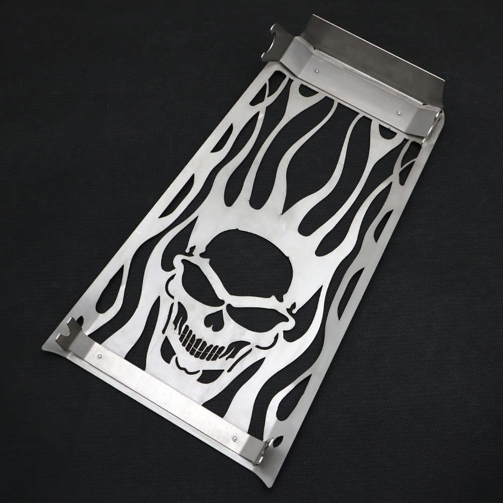 Chrome Skull Motorcycle Radiator Grill Cover for Honda Fury VT1300 (2010-2016) - Heavy Duty Steel Protection Guard - Silver Finish | Custom Bike Accessory for Cruiser & Chopper Riders