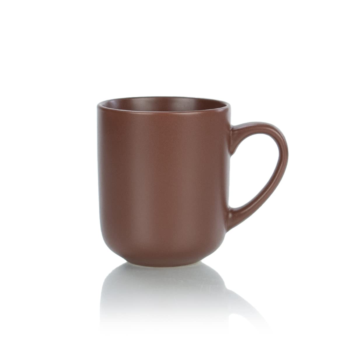 Modern Flat Dinnerware Set - 15oz Coffee Mugs (Set of 4, Brown) | Elegant Stoneware for Daily Use, Kitchen Essentials & Dinner Parties | Durable Ceramic Cups for Coffee, Tea & Hot Beverages
