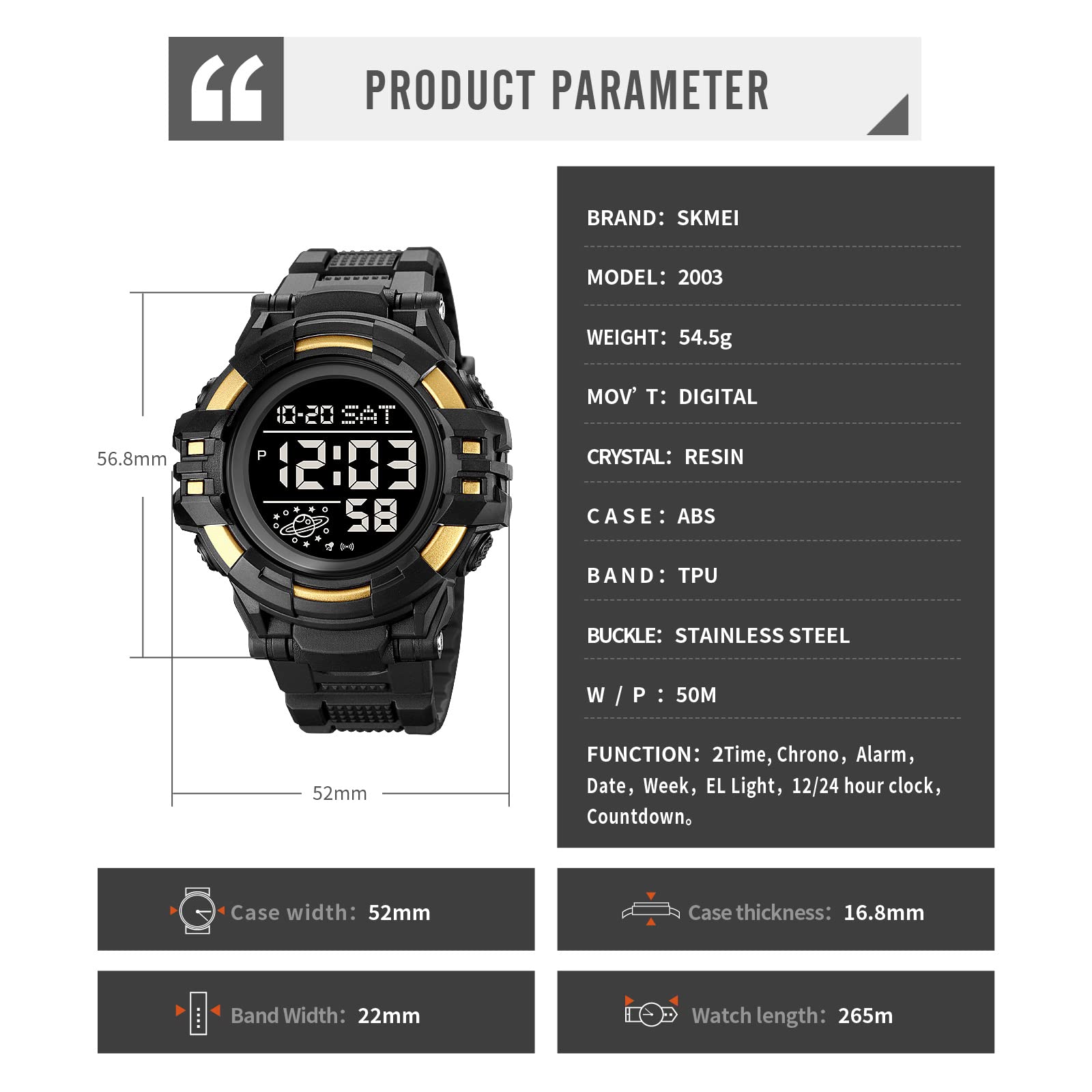 Men's Digital Sports Watch - Military Tactical LED Waterproof for Outdoor & Army Use