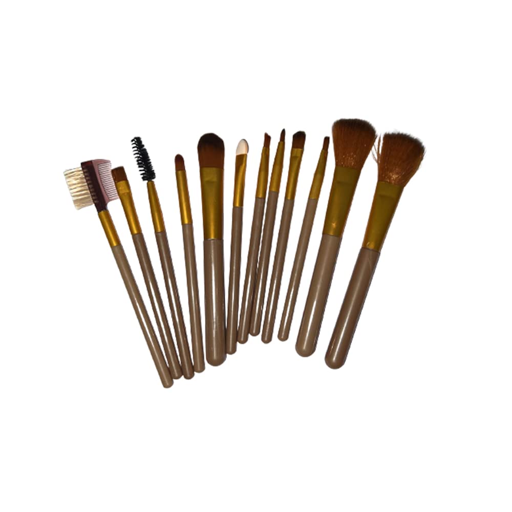 Professional 12-Piece Makeup Brush Set - Foundation, Blending & Eyeshadow Brushes for Flawless Makeup Application | Perfect for Daily Use, Travel & Professional Makeup Artists