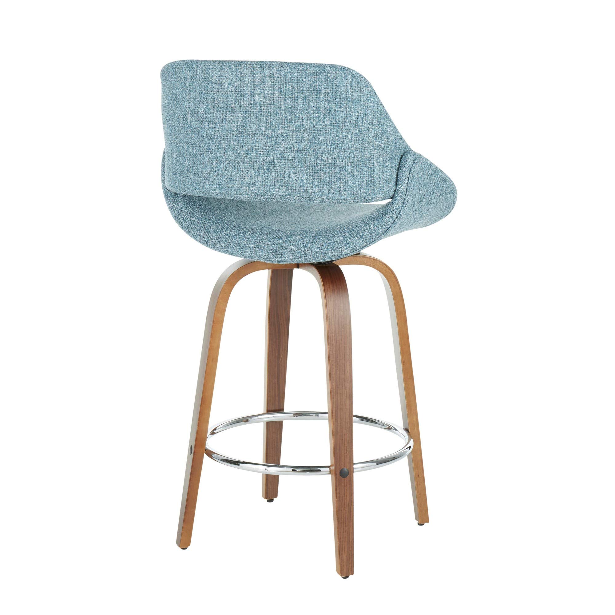 LumiSource Walnut Wood Counter Stools Set of 2 - 24