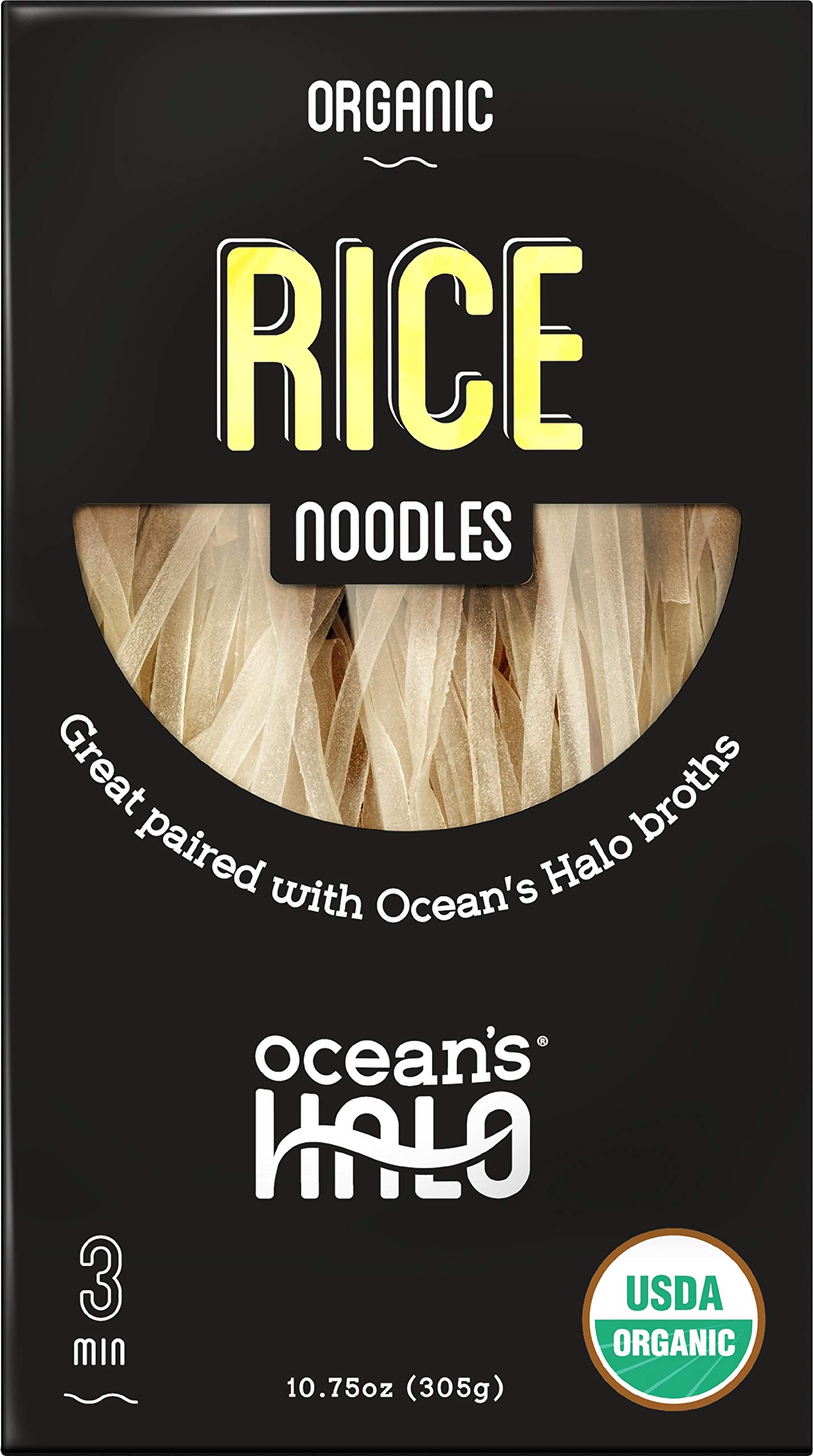Organic Rice Noodles by Ocean's Halo | 6.3 oz | Gluten-Free Asian Noodles for Stir Fry, Soup & Vegan Meals