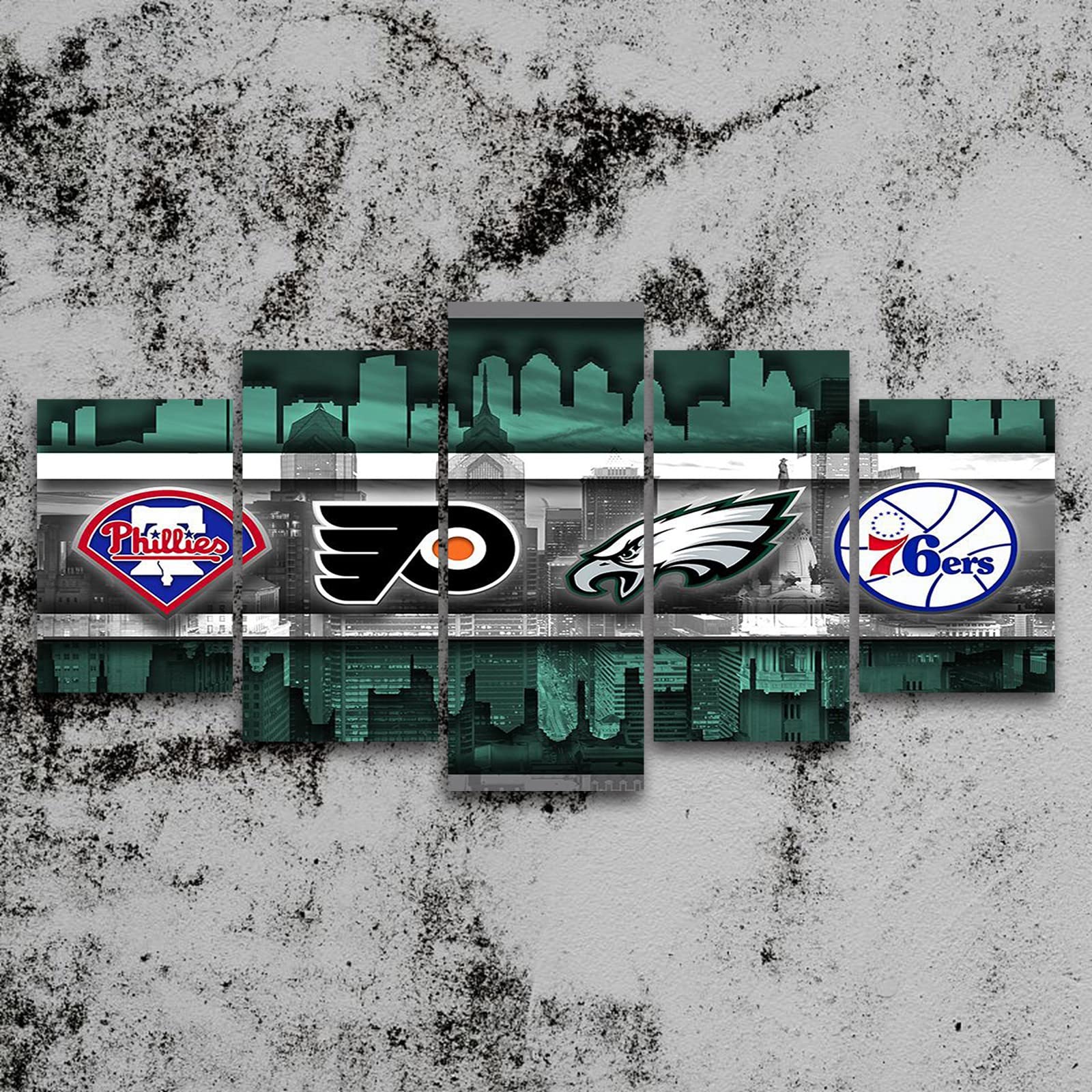Philadelphia Eagles Football Team Canvas Wall Art Print - Framed Sports Fan Decor for Home, Office, or Man Cave (120x225cm) - Perfect for Game Rooms, Sports Bars, and Fan Gifts