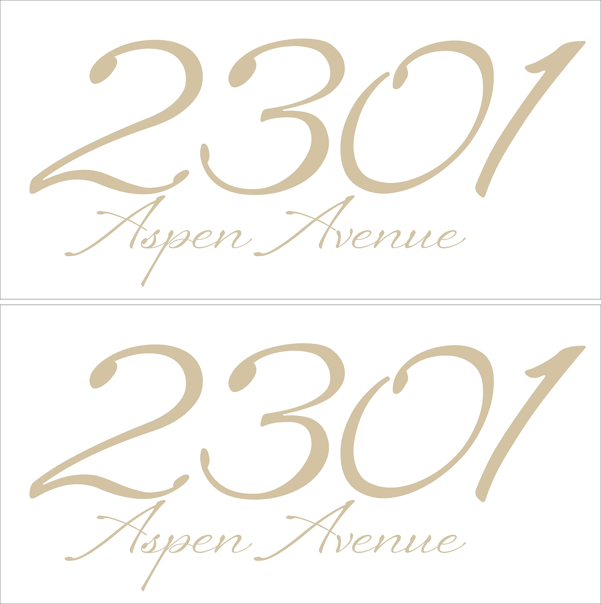 Personalized Elegant Mailbox Vinyl Decals - Set of 2 Glossy Address Stickers (15