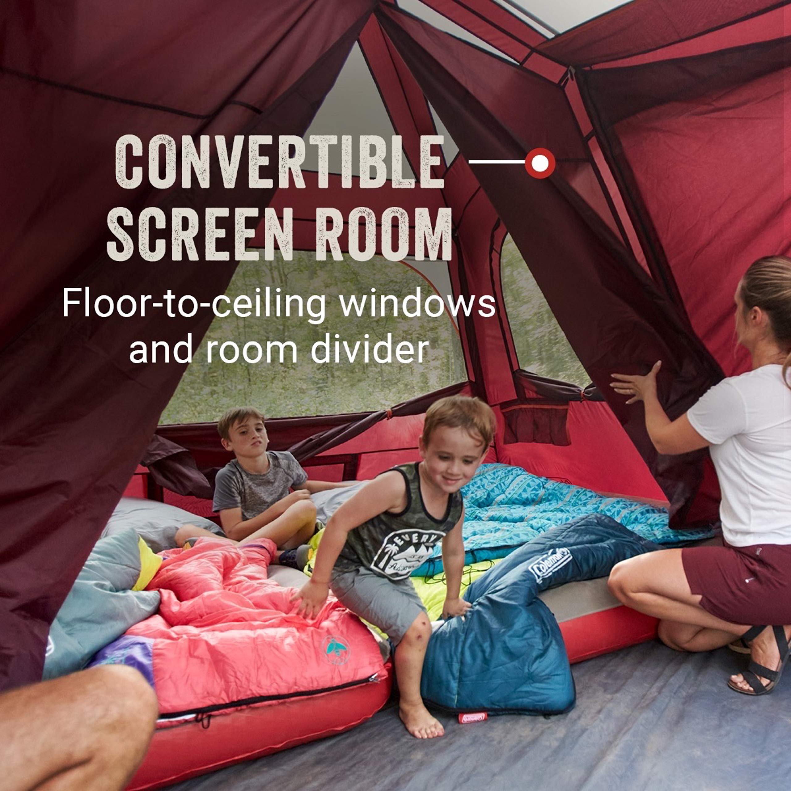 Coleman Skylodge 8/10/12 Person Family Camping Tent - Weatherproof with Screen Room, Color-Coded Poles & Storage - Perfect for Family Camping, Hiking & Outdoor Adventures