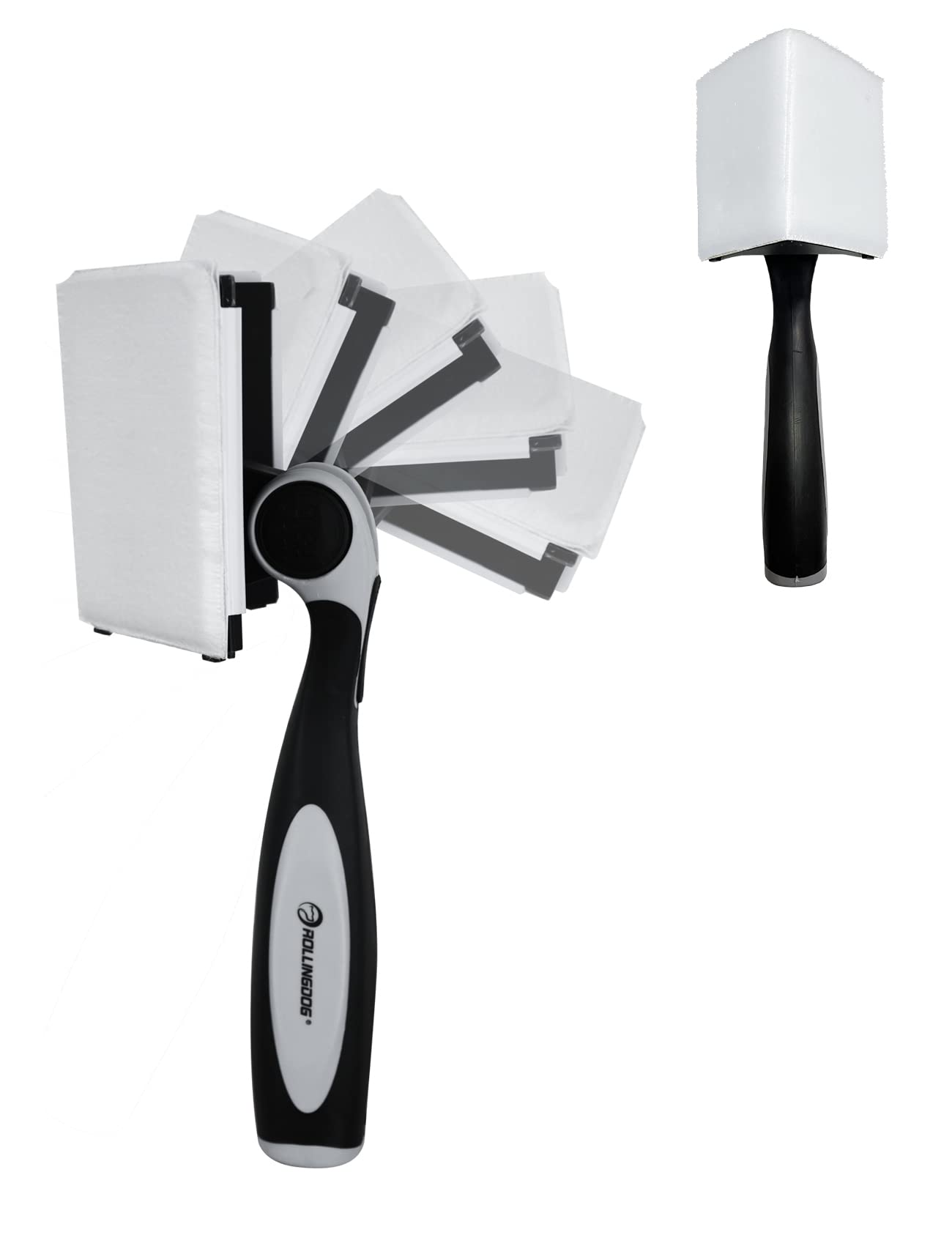 ROLLINGDOG 2.5 Inch Paint Edger with Adjustable Handle - 5 Position Angle Paint Pad for Corners & Edges - Perfect for Wall Trimming, Baseboards, Ceiling & Door Frames Painting