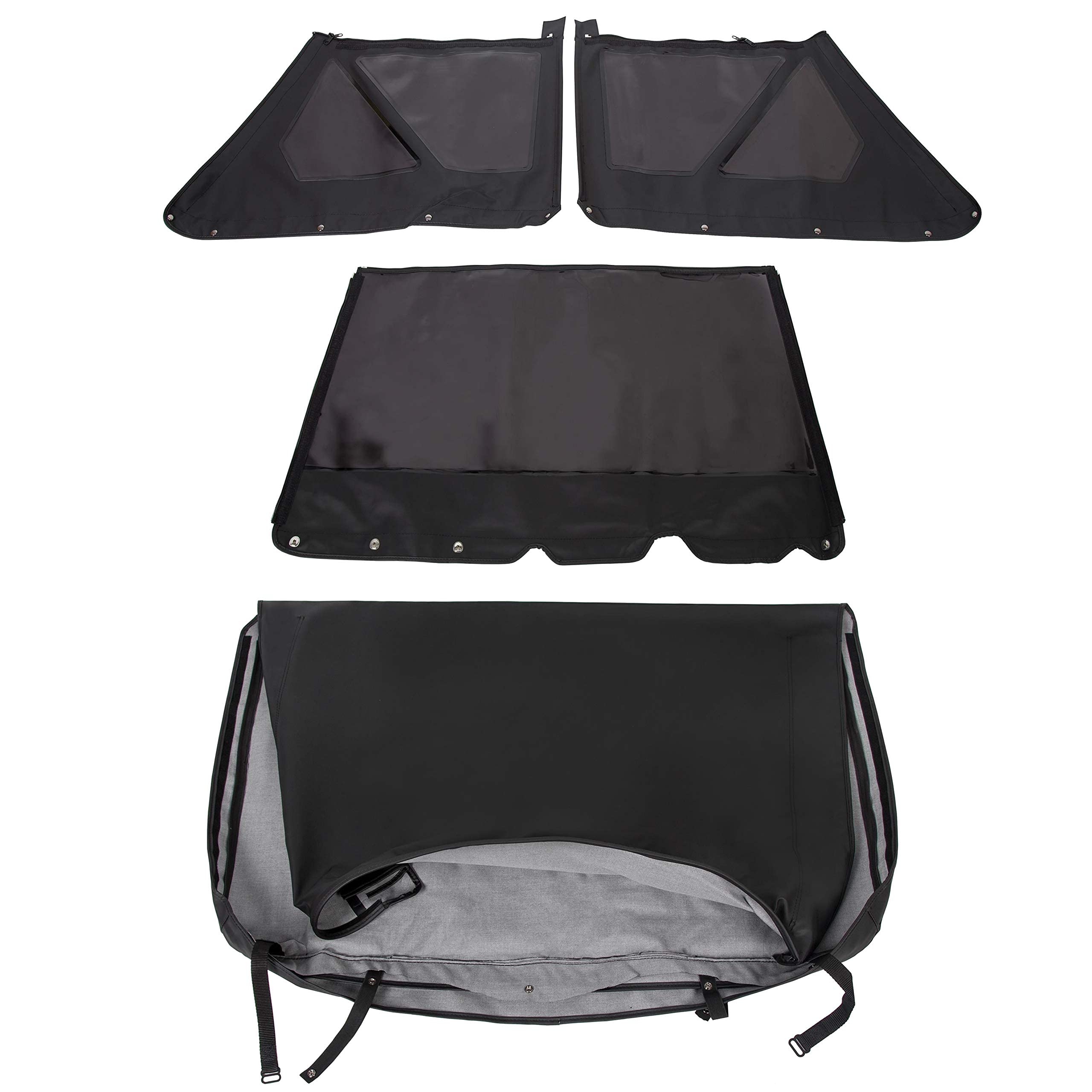 HECASA Black Sailcloth Soft Top for 1986-1994 Suzuki Samurai | Tinted Zip-Out Windows | Durable Replacement Jeep Top for Off-Roading & Outdoor Adventures