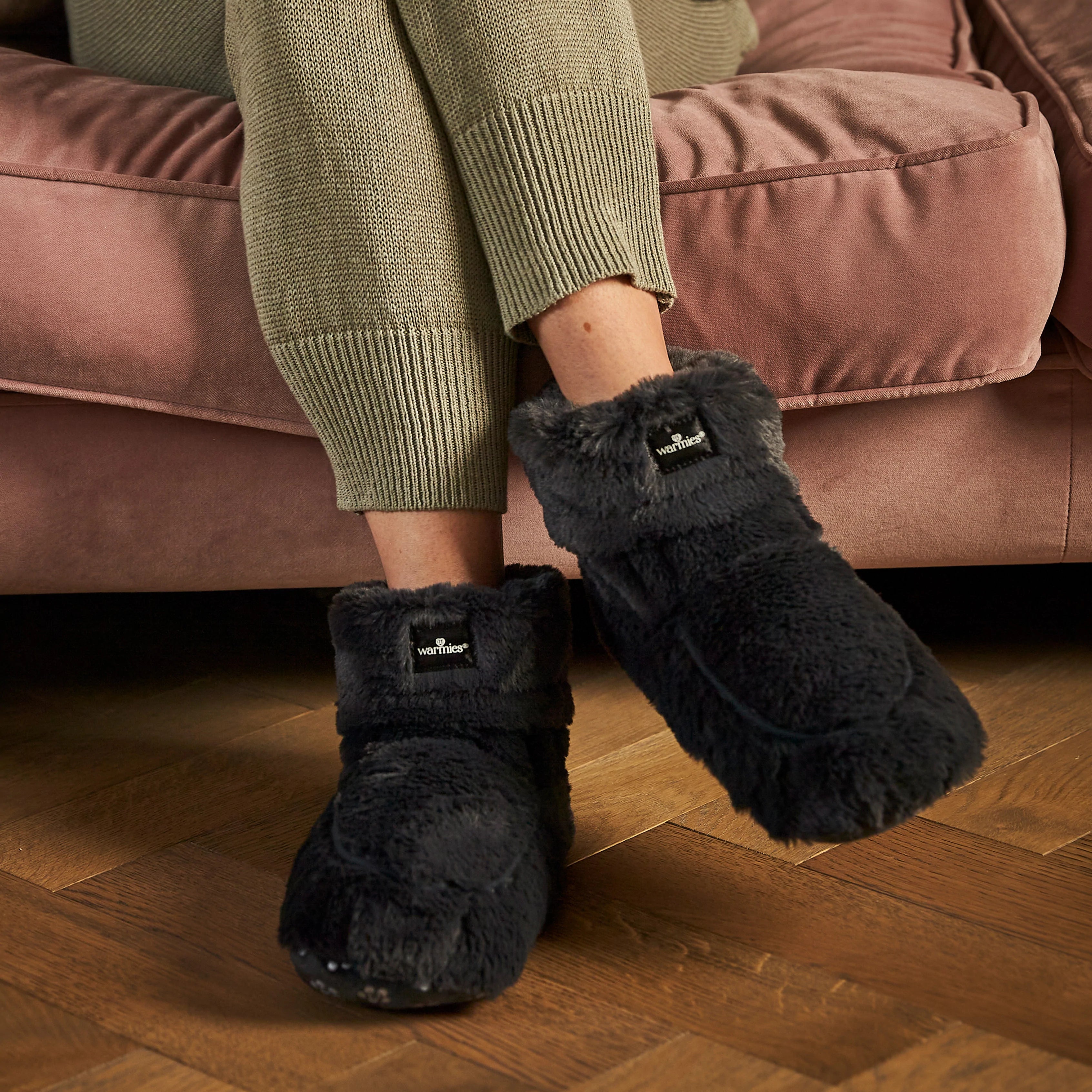 Heatable Charcoal Microwavable Boots for Women - Cozy & Warm Winter Footwear for Home, Office & Travel