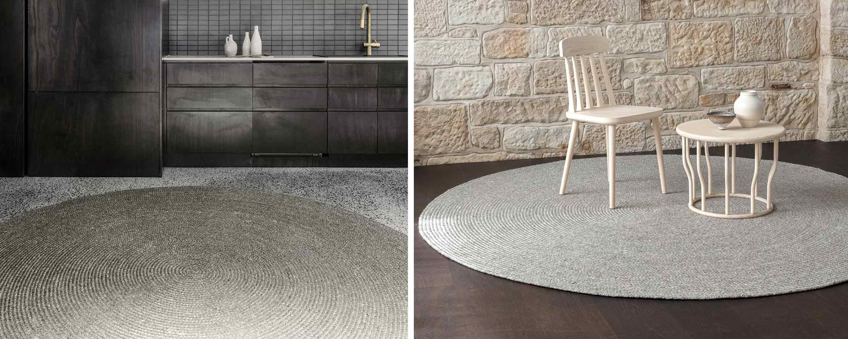 Braided Weave Pumice Area Rugs - Soft & Durable Natural Fiber Floor Mats for Living Room, Bedroom, and Patio Decor