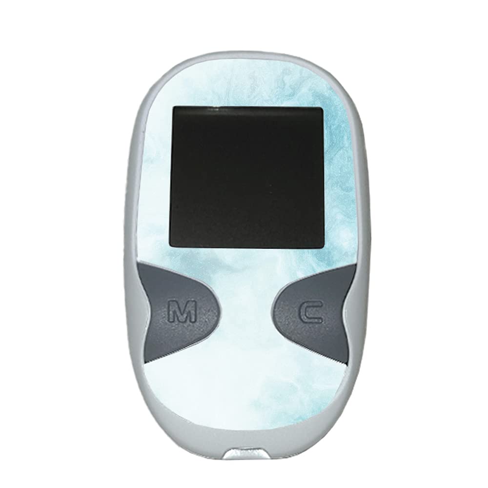 MightySkins Glossy Glitter Skin for Care Touch Glucose Meter - Blue Marble | Protective & Durable High-Gloss Finish | Easy to Apply | Made in USA | Perfect for Diabetics & Daily Glucose Monitoring