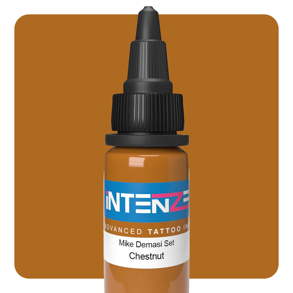 Intenze Tattoo Ink - Mike Demasi Series Chestnut Color - 1oz Professional Tattoo Ink Bottle for Artists - Perfect for Realism, Portrait & Black & Grey Tattoos