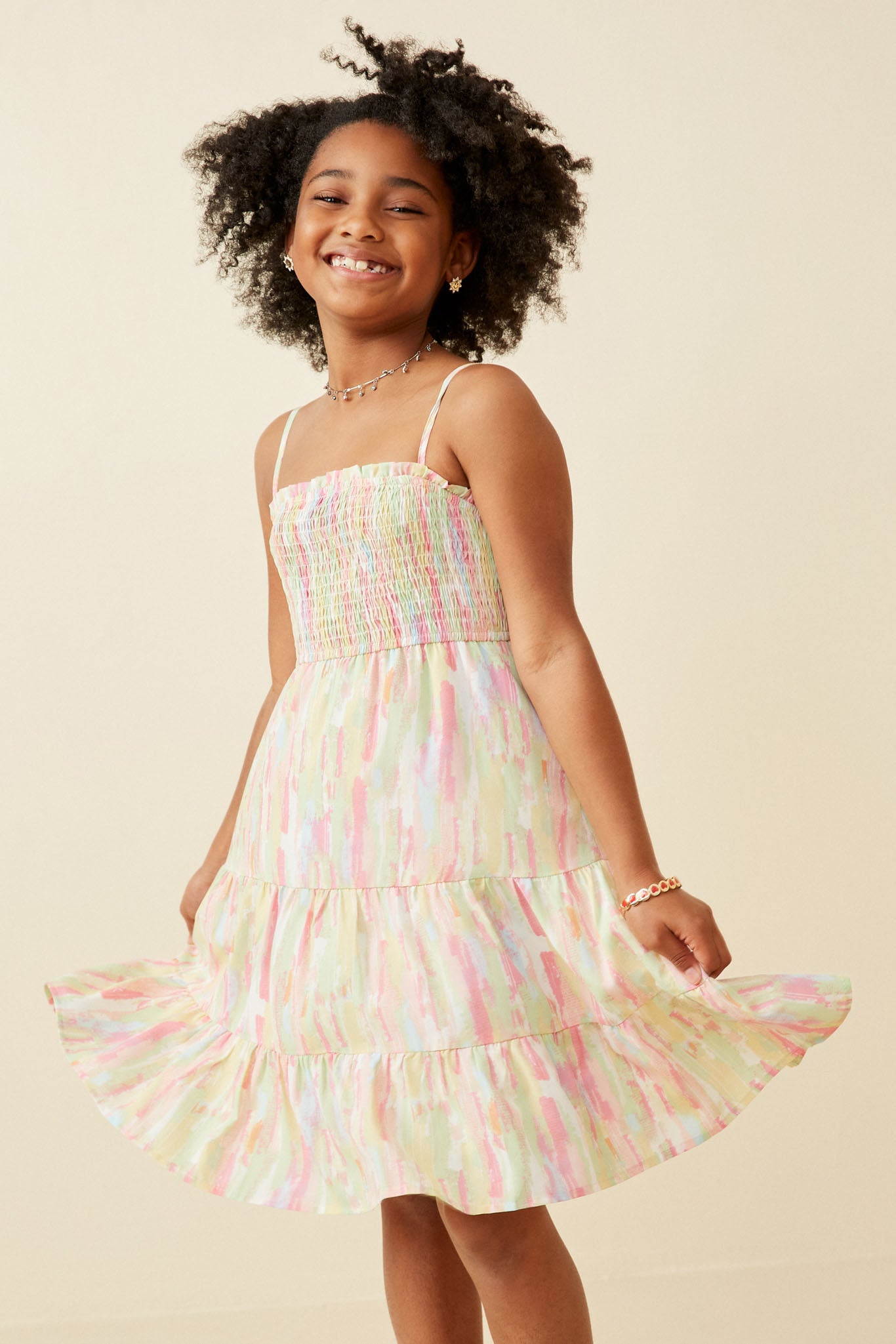 Stylish Watercolor Print Smocked Tiered Tank Dress for Women | Flowy Summer Dress for Beach, Vacation & Casual Outings
