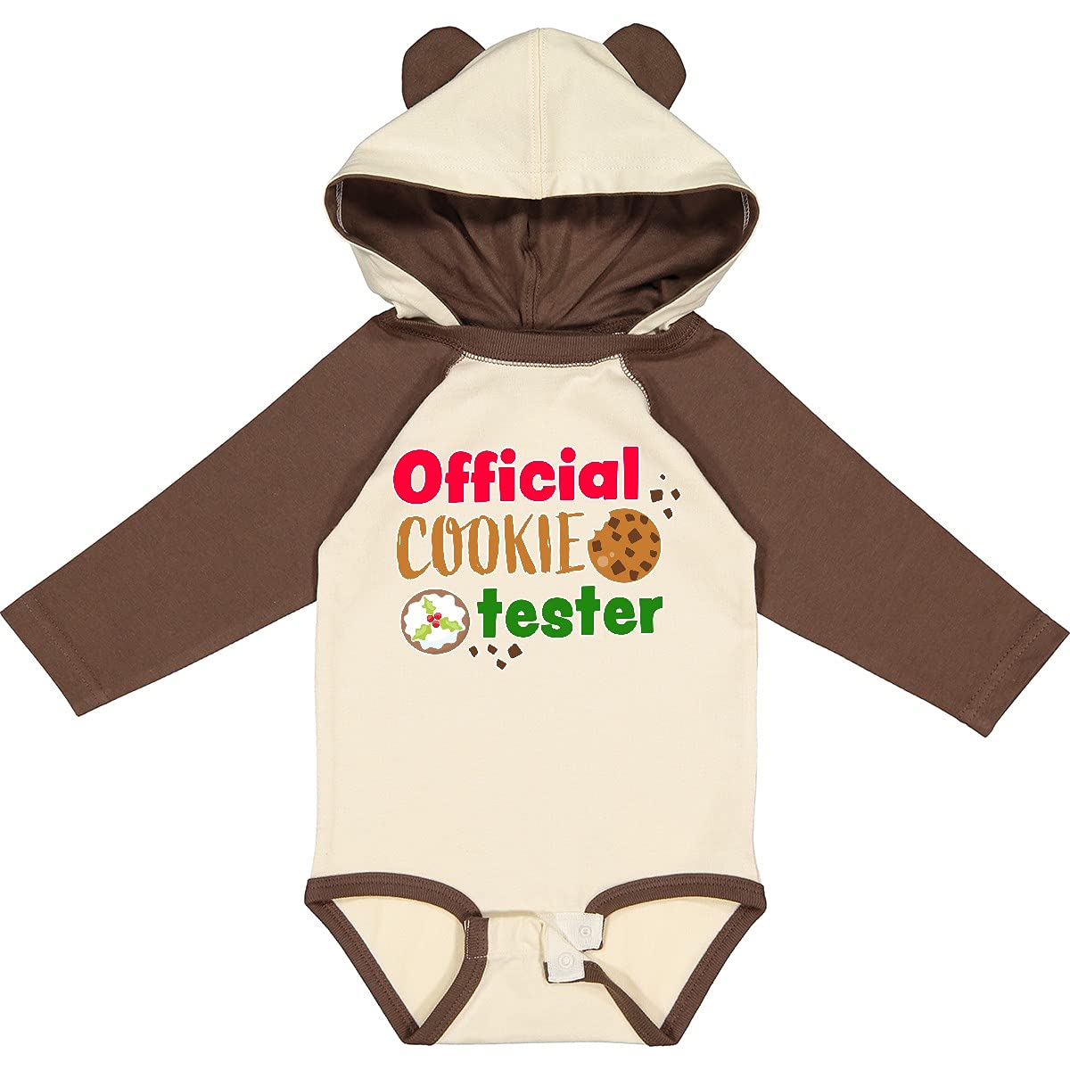 Inktastic Official Cookie Tester Christmas Cookies Long Sleeve Baby Bodysuit - Fun Holiday Outfit for Infants & Toddlers, Festive Family Matching Pajamas