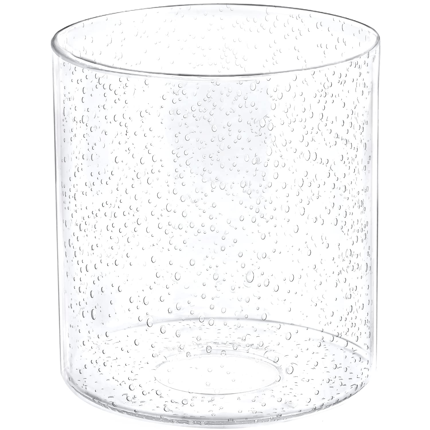 1 Pack Clear Seeded Glass Lamp Shade Replacement - 1-5/8-Inch Fitter Opening for Pendant Lights, Floor Lamps, Desk Lamps & Wall Sconces - Perfect for Living Room, Bedroom, Bathroom Vanity & Dining Room Lighting