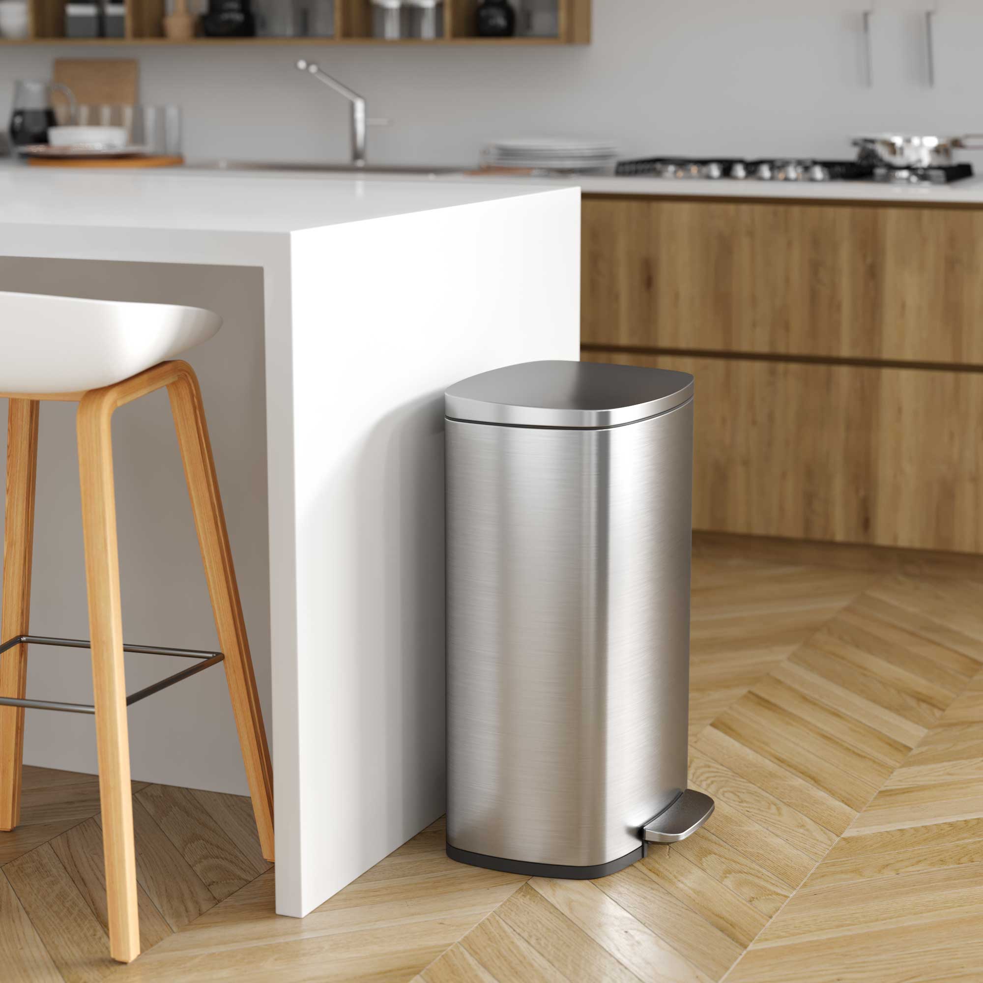13.2 Gallon & 1.32 Gallon SoftStep Composite Step Pedal Trash Can Combo - Kitchen & Bathroom Waste Bin Set with AbsorbX Technology - Perfect for Home, Office, and Commercial Spaces