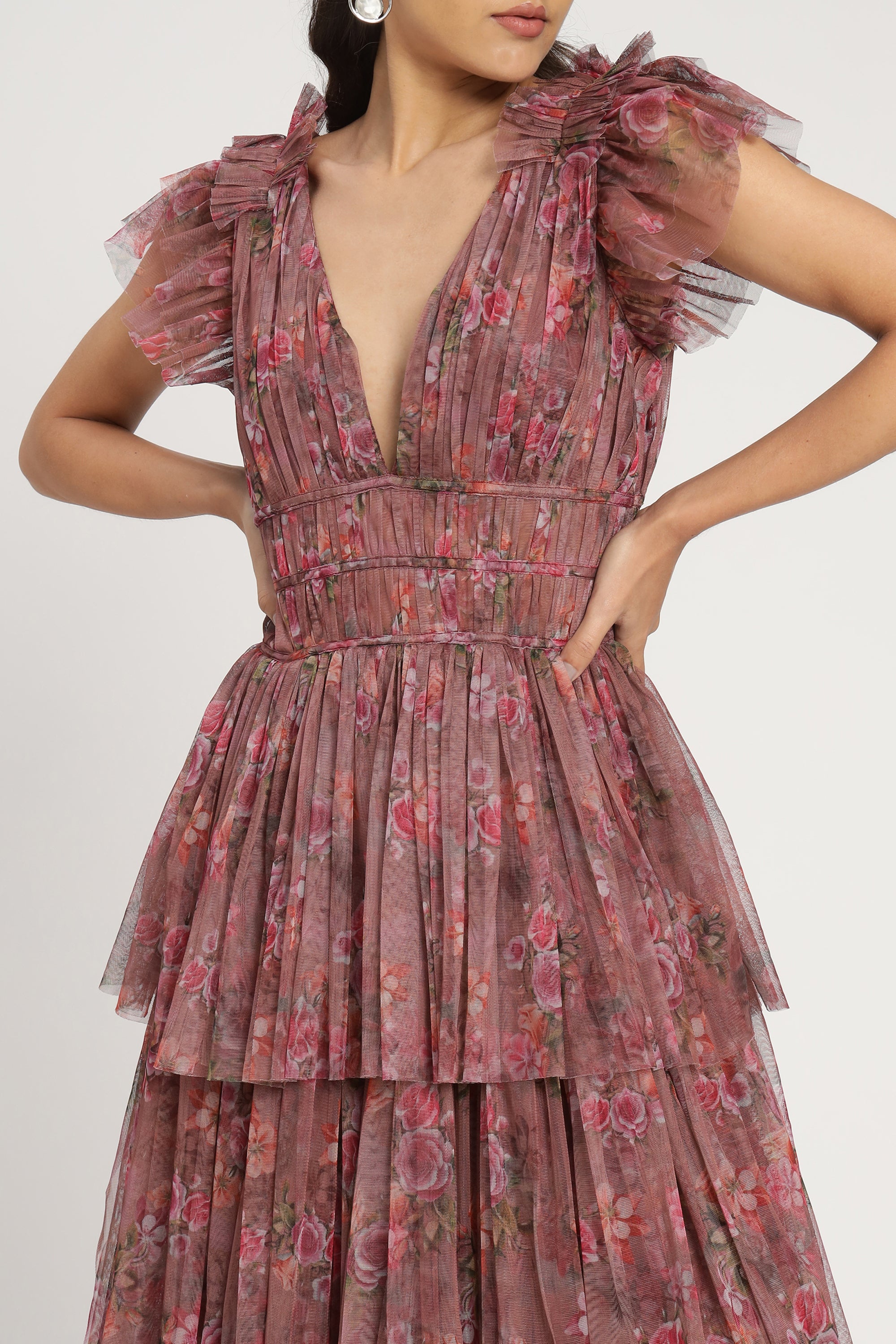 Naomi Maxi Dress - Elegant Purple Floral Print Women's Long Dress for Summer, Beach, and Special Occasions