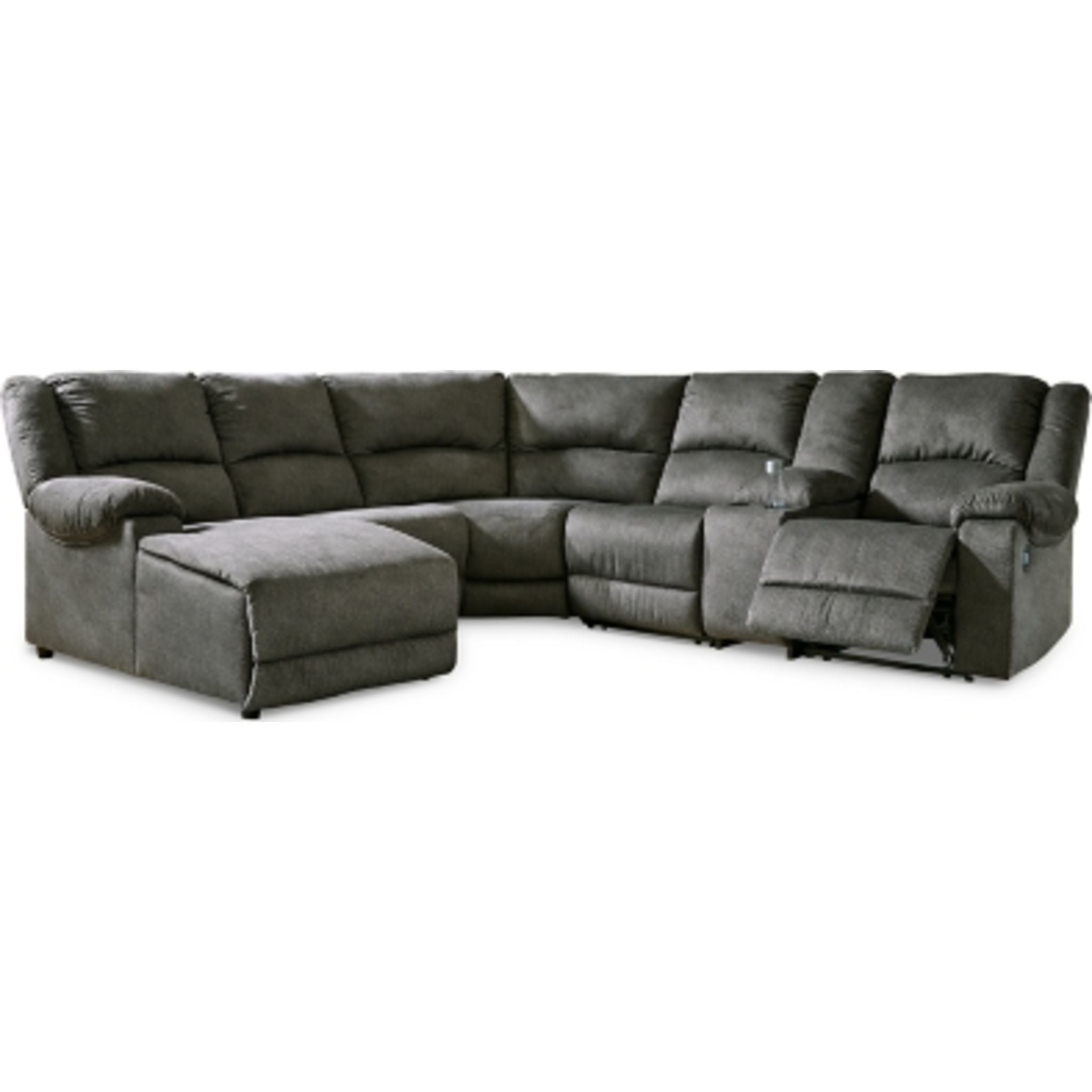 Benlocke 6-Piece Reclining Sectional Sofa Set with Cup Holders - Modern L-Shaped Living Room Furniture for Family Movie Nights and Relaxation
