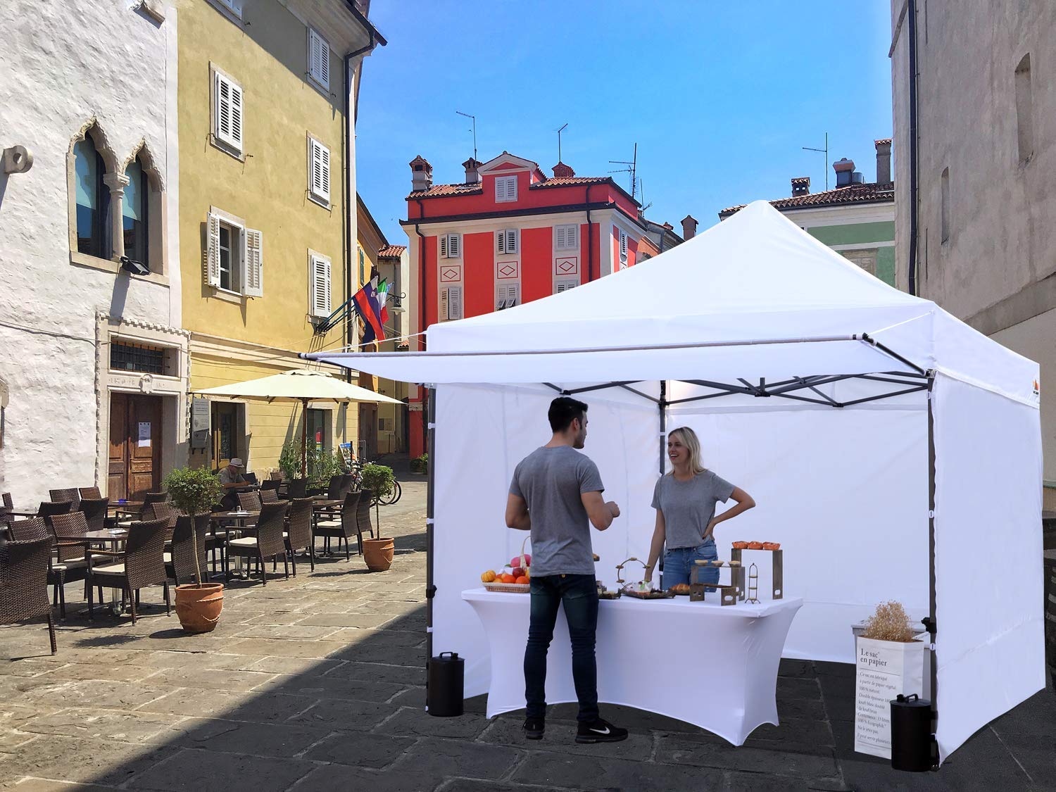 ABCCANOPY 10x10 Pop Up Canopy Tent with Sidewalls - Instant Shelter for Outdoor Events, Parties, Markets & Commercial Use - Navy Blue - Perfect for Backyard BBQs, Beach Outings & Trade Shows