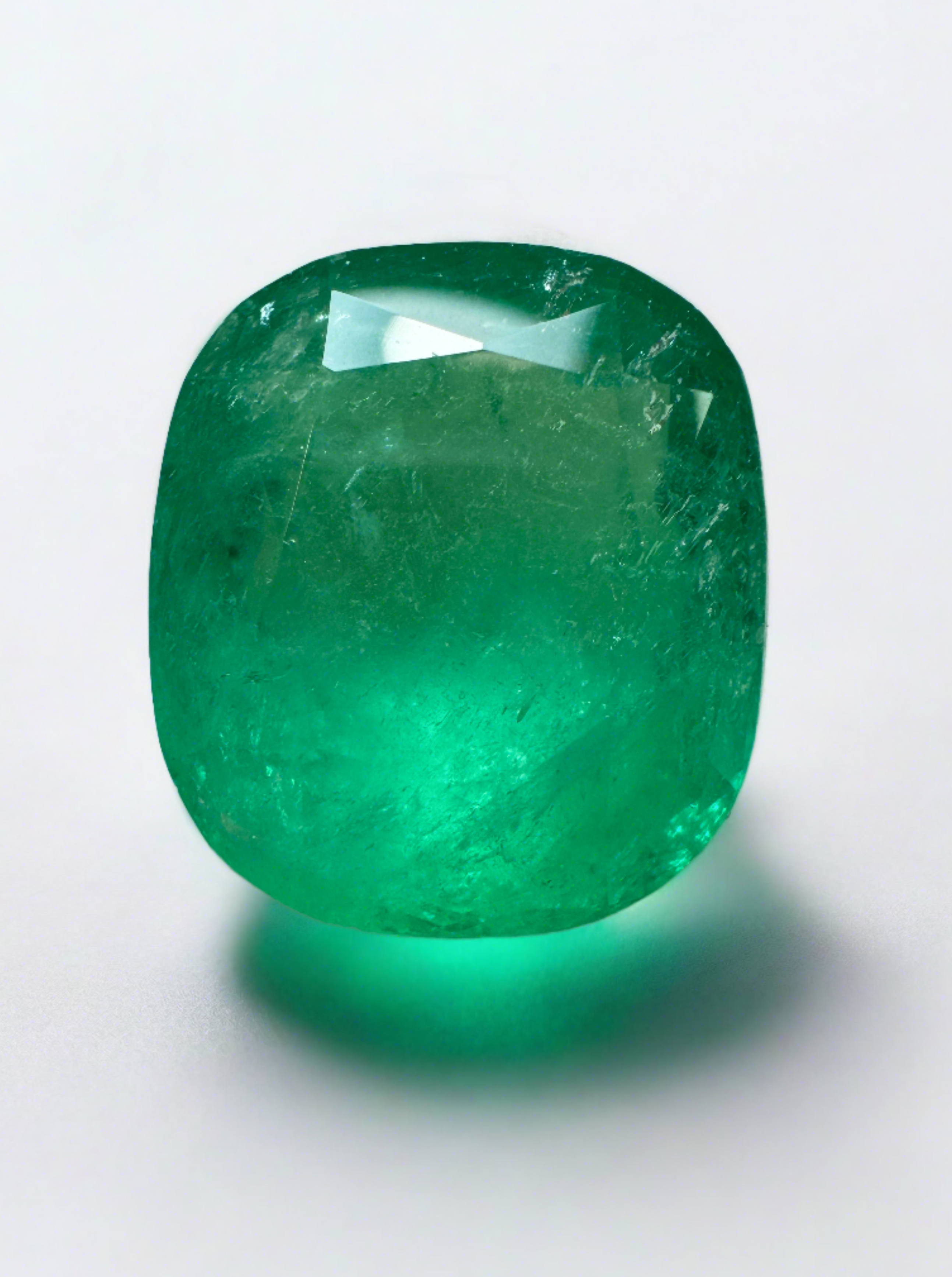 22.61 Carat Natural Colombian Emerald - Loose Cushion Cut Gemstone for Jewelry Making (18x16mm, Spring Green) | Perfect for Engagement Rings, Necklaces & Custom Designs