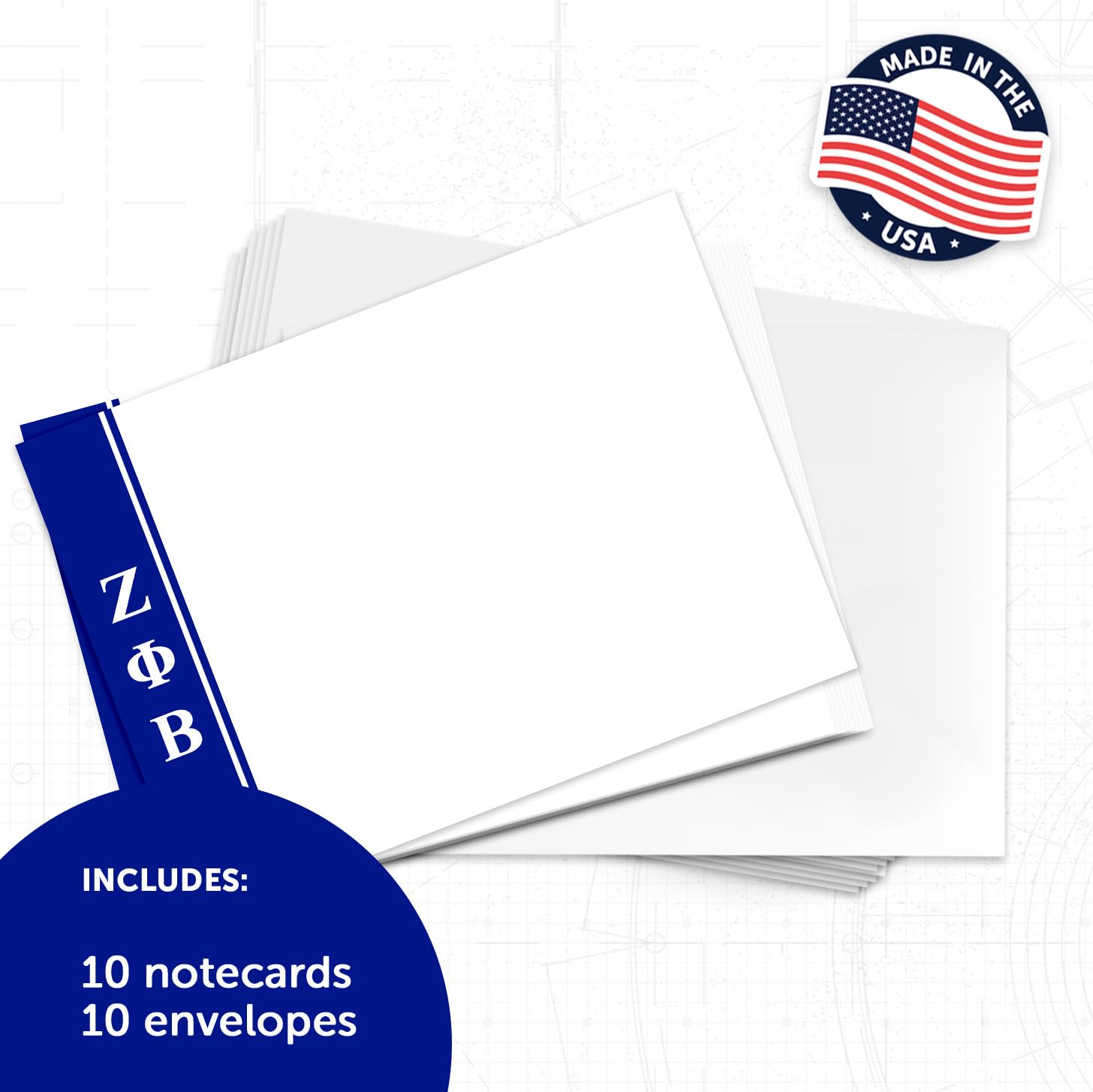 10 Pack Desert Cactus Themed Zeta Phi Beta Notecards | ZPB ZPhiB Divine 9 Sorority Stationery | Premium Cardstock with Envelopes | Perfect for Thank You Notes, Memos & Sorority Events (Design E)