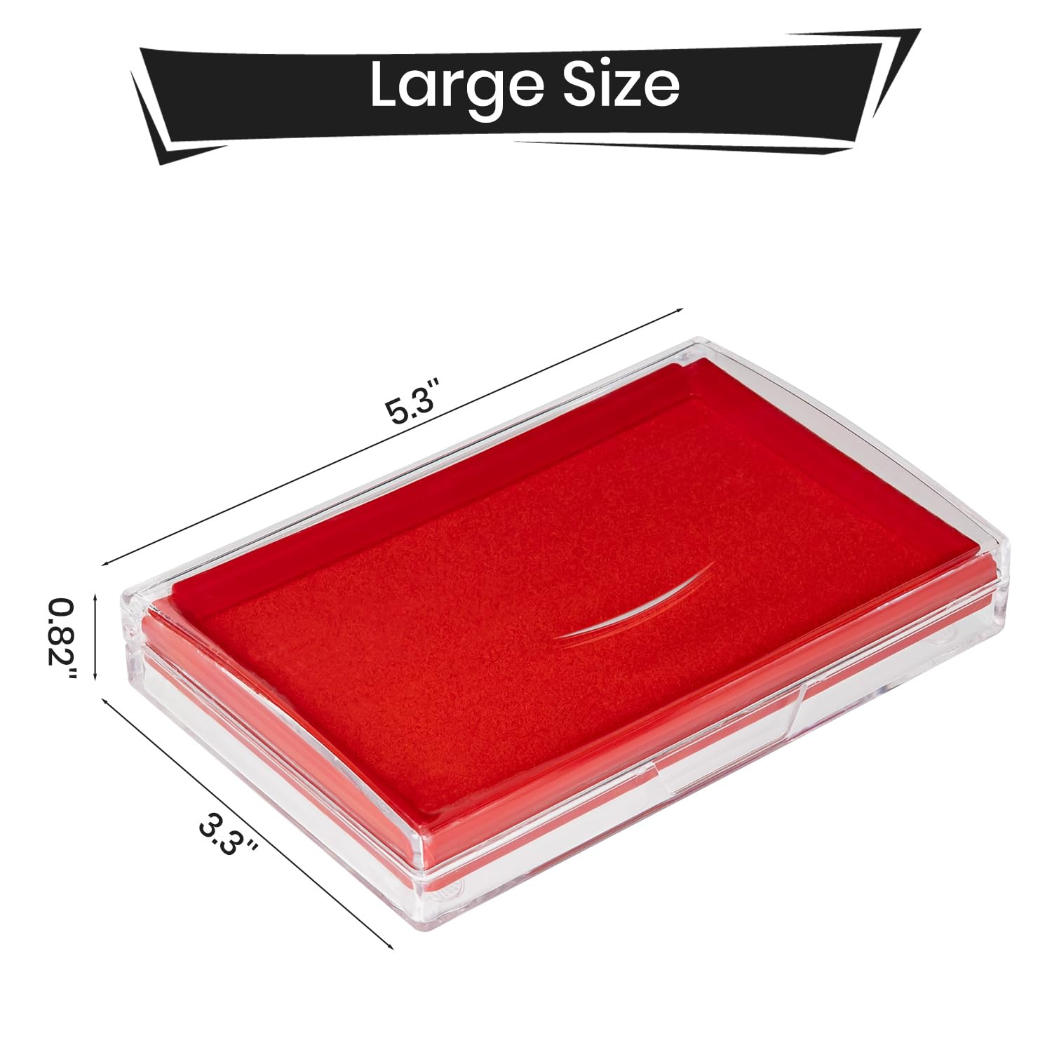 5.3x3.3 Inch Red Stamp Pad Ink Pad for Crafting, Scrapbooking & Document Signing - Self Inking Stamp Pad for Office, School & DIY Projects