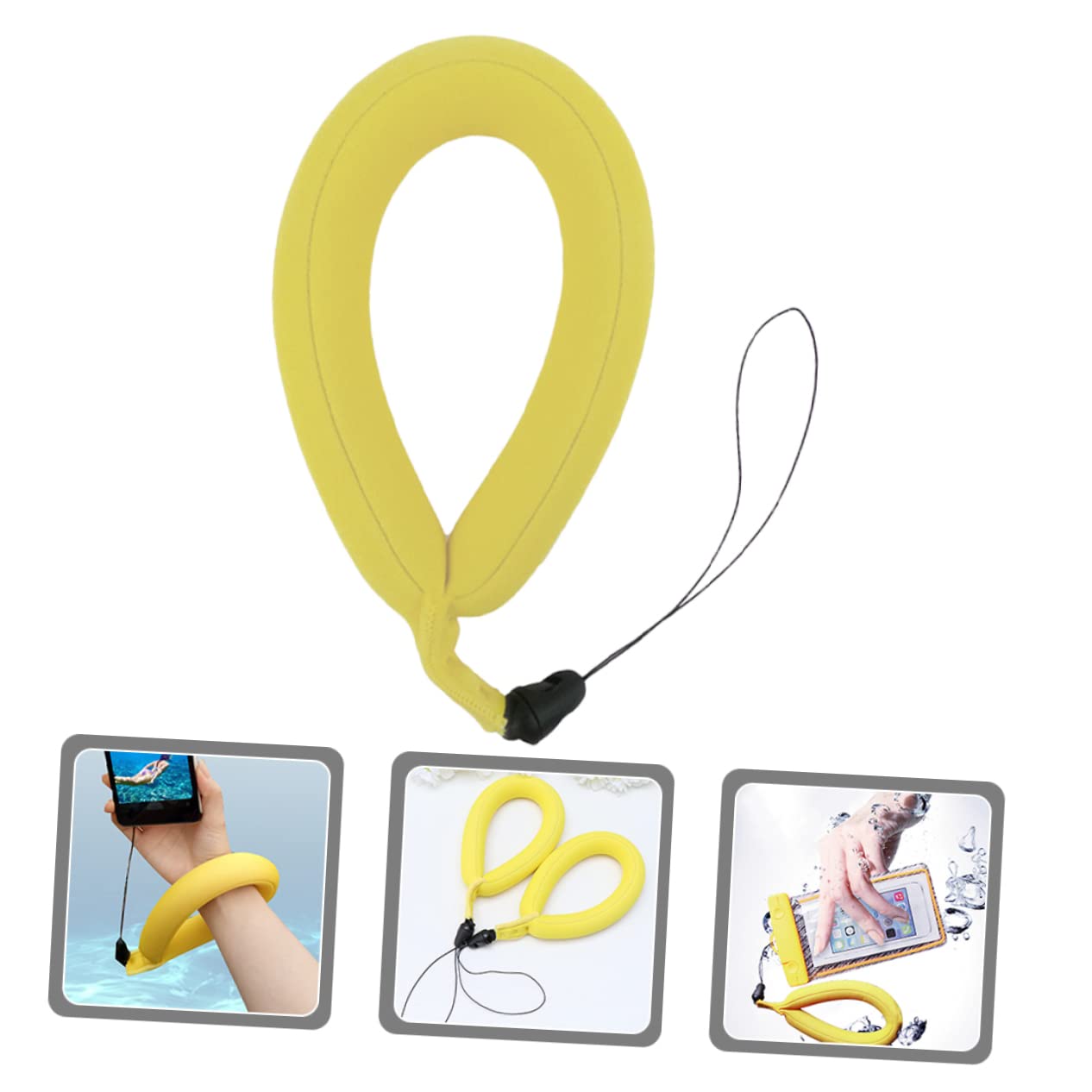 **KONTONTY Multi-Function Camera Float Wrist Strap - Waterproof & Durable for DSLR, Mirrorless, Action Cameras - Perfect for Swimming, Kayaking, Beach & Outdoor Photography (Yellow)**