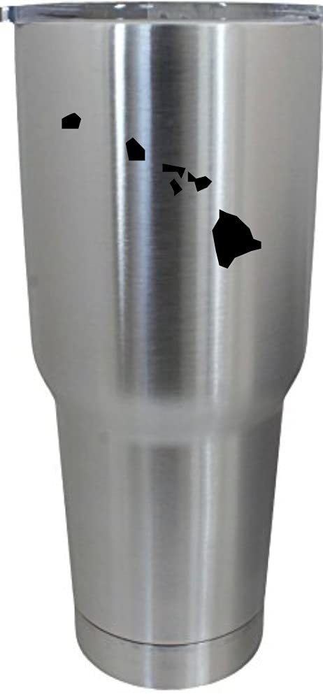 Hawaii States Etched 30oz Stainless Steel Tumbler with Lid & Straw - Double Wall Vacuum Insulated for Hot & Cold Drinks - Perfect for Beach, Travel, and Outdoor Adventures