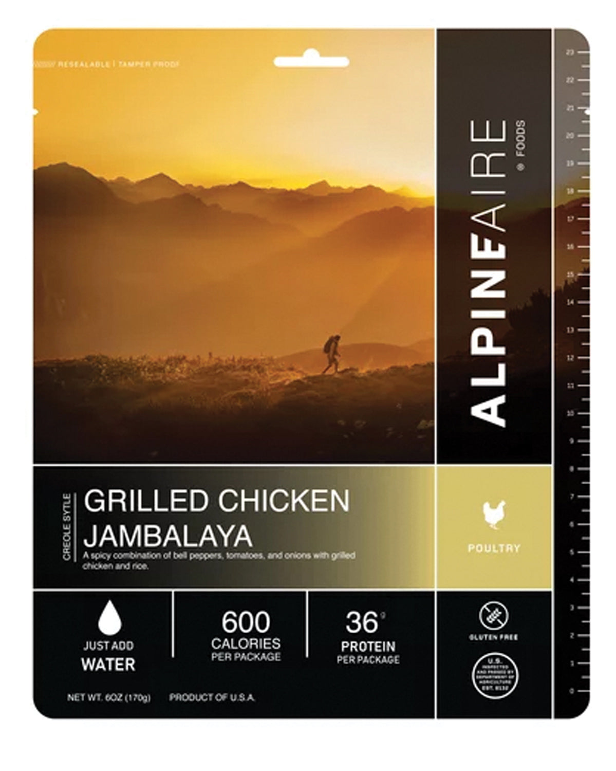 Alpine Aire Grilled Chicken Jambalaya - Quick & Flavorful Freeze-Dried Camping Meal | Perfect for Backpacking, Hiking & Emergency Preparedness