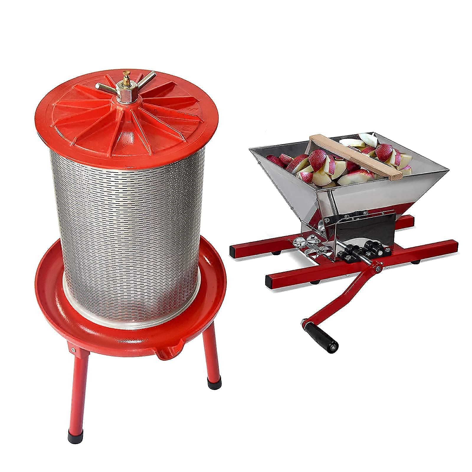 Premium Hydraulic Fruit Press - 7L (1.8 Gallon) Apple Wine Crusher & 40L (10.7 Gallon) Cider Press - Ideal for Home Winemaking, Juice Extraction, and Craft Cider Production