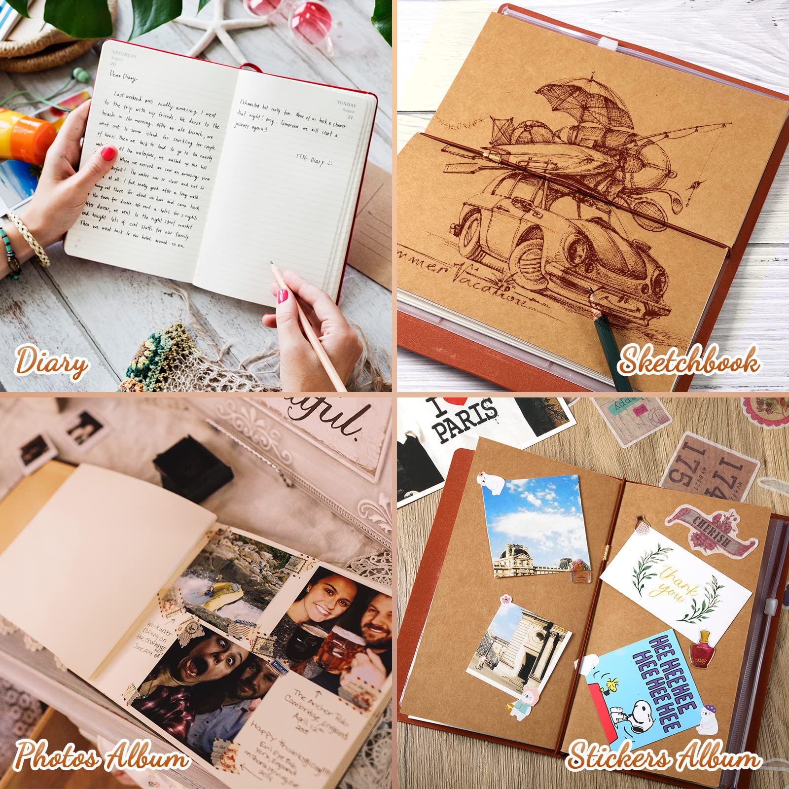 Premium Leather Writing Journal for Graduation - Inspirational Gift for College & High School Graduates, 120-Page Compass Design Travel Notebook - Perfect for Journaling, Travel & Dream Planning (Stylish Retro Style)