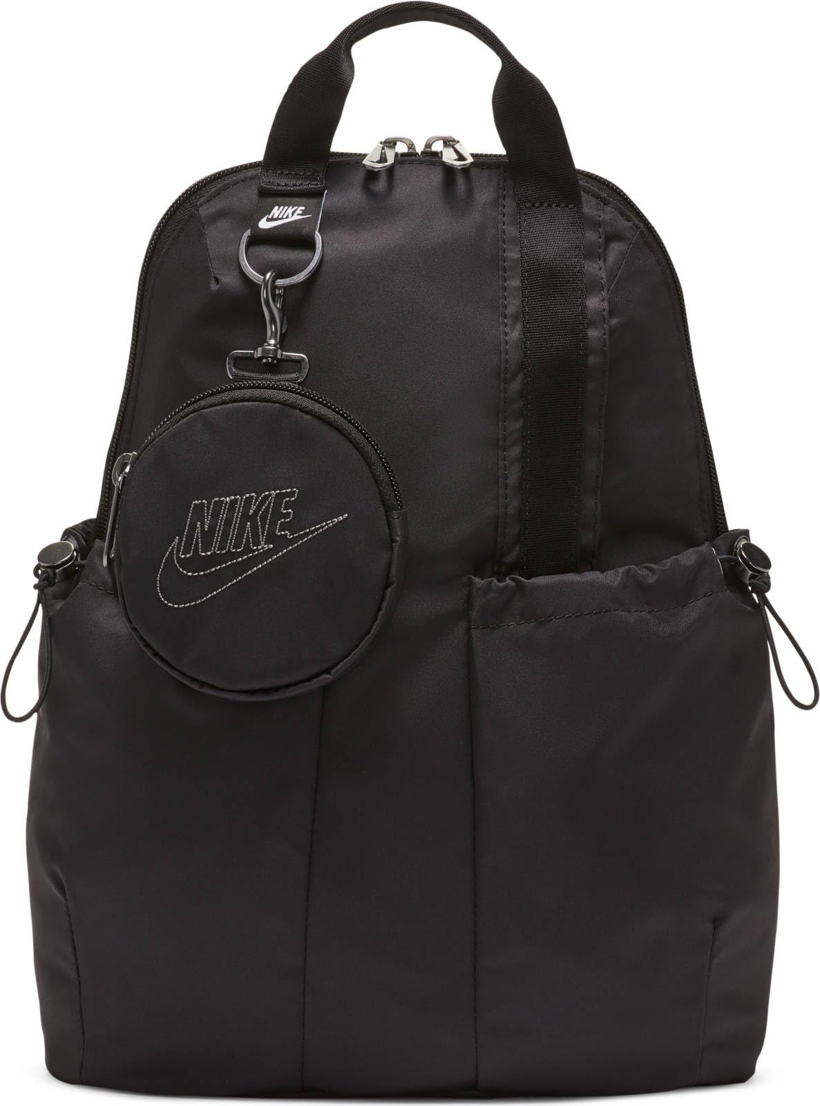 Nike Futura Mini Women's Backpack - Lightweight & Durable Everyday Backpack for Work, School, Travel | OS Size in Core Black/Black | Perfect for Commuting, Gym & Outdoor Activities