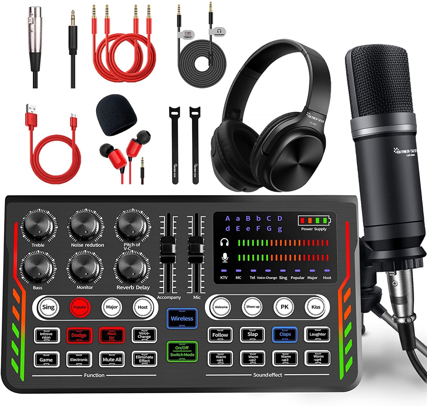 Podcast Equipment Bundle - All-in-One Kit for Live Streaming, Recording & Gaming | Compatible with PC, Laptop & Smartphone | Perfect Christmas Gift for Content Creators & Gamers