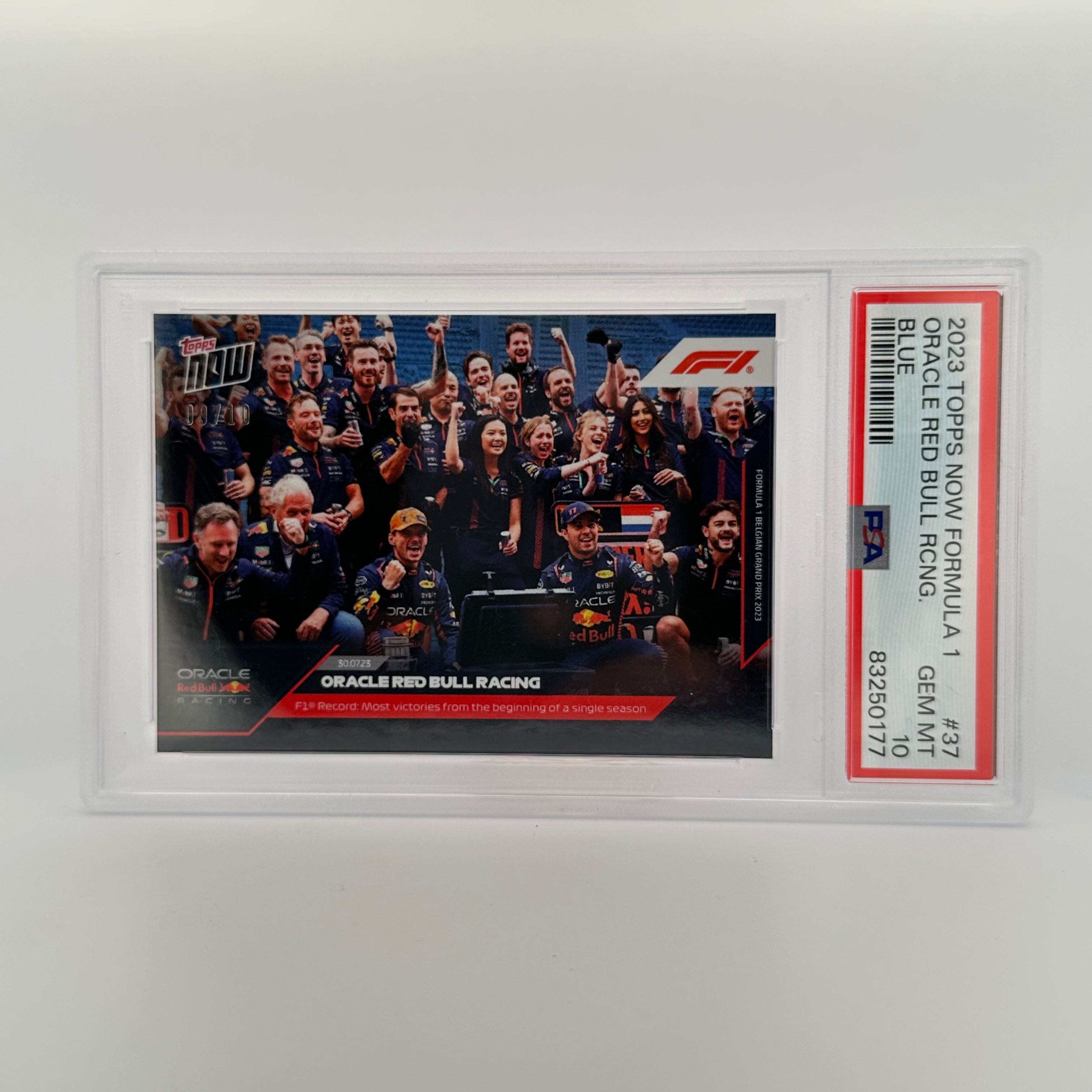 PSA 10 Graded Oracle Red Bull Racing #37 Blue F1 Trading Card - Perfect for Collectors, Sports Memorabilia & Formula 1 Fans
