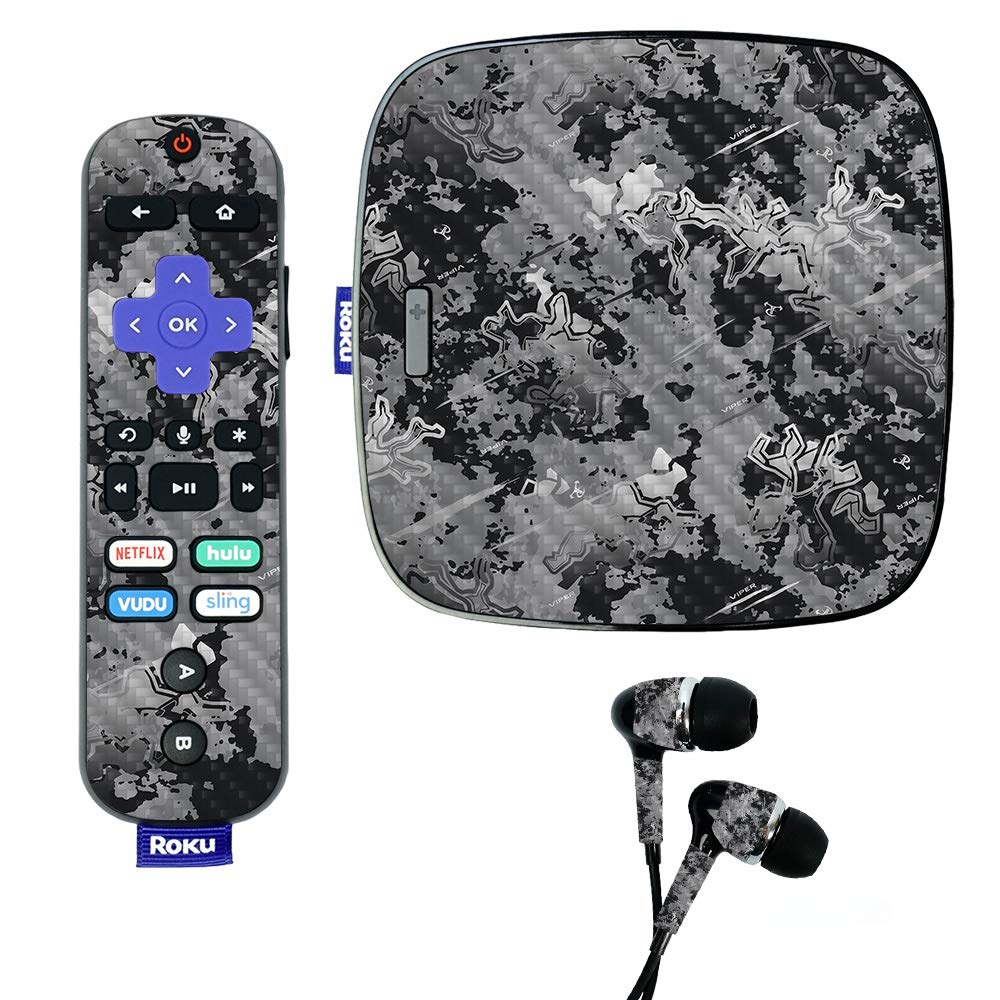 MightySkins Carbon Fiber Skin for Roku Ultra - Viper Urban | Protective Durable Textured Vinyl Wrap | Easy to Apply & Remove | Made in USA | Perfect for Home Theater & Streaming Setup