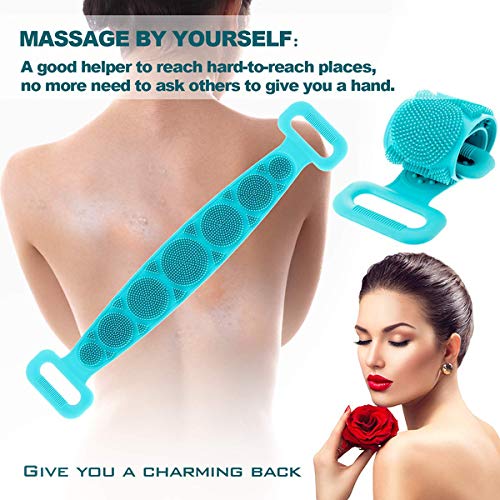 K Kudos Silicone Body Scrubber - Dual-Side Exfoliating Brush for Deep Skin Cleaning & Massage - Perfect for Shower & Spa (2Pcs)