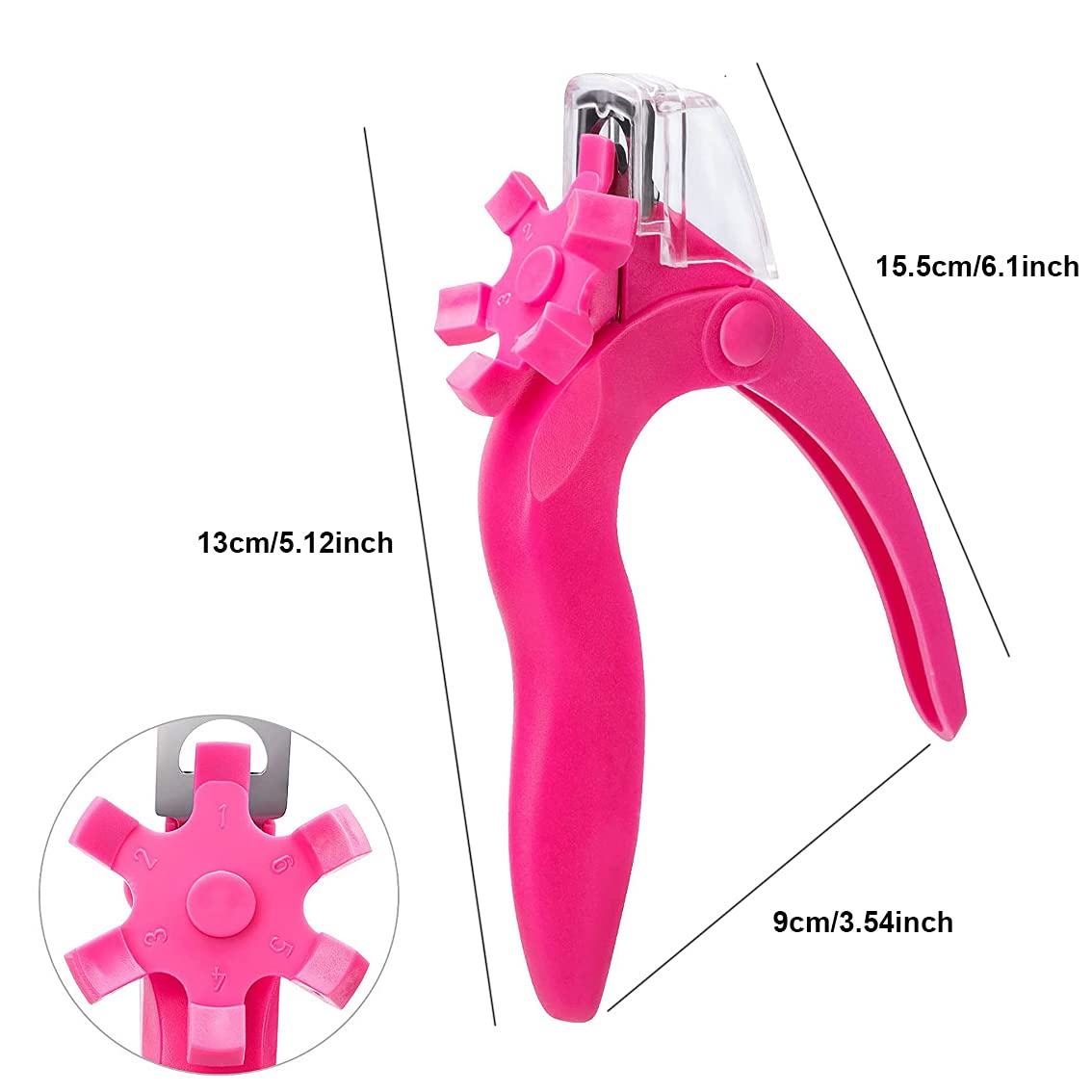 Professional Stainless Steel Nail Clipper for Acrylic & Gel Nails - Adjustable Fake Nail Trimmer with Non-Slip Grip - Perfect for Nail Art, Manicure & Salon Use at Home or Professional Settings (Red)