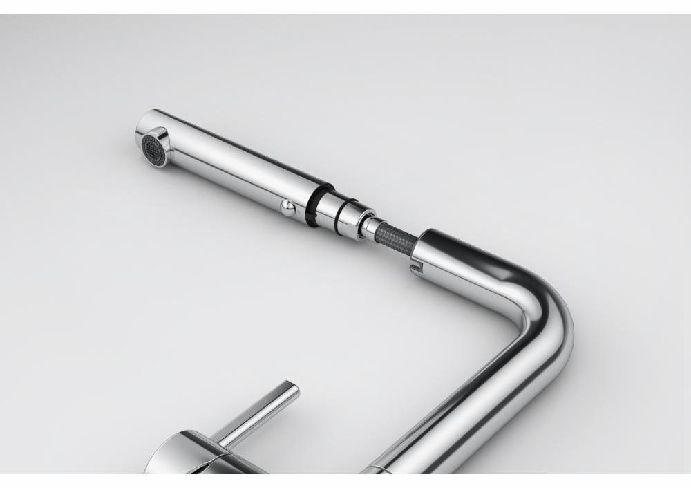 Franke Active Kitchen Faucet with Pullout Spray - Brushed Nickel/Stone Grey Finish | Modern High-Arc Design for Easy Washing & Food Prep | Perfect for Busy Home Cooks & Professional Chefs