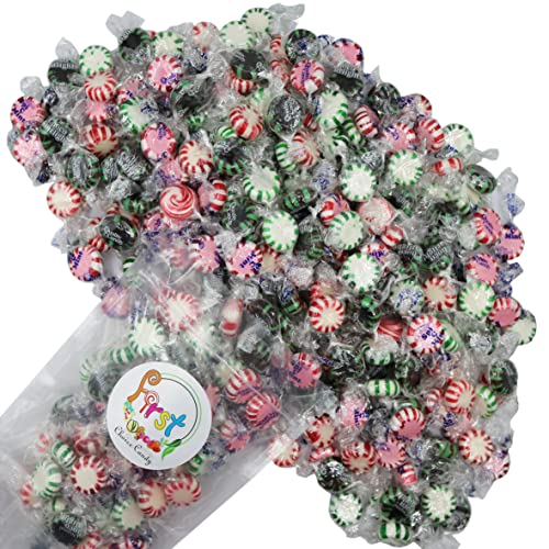 FirstChoiceCandy Starlight Mint Hard Candy - Assorted Flavors, 2 Pound Bag - Refreshing Breath Mints for Office, Car & Travel - Bulk Candy for Parties, Weddings & Events