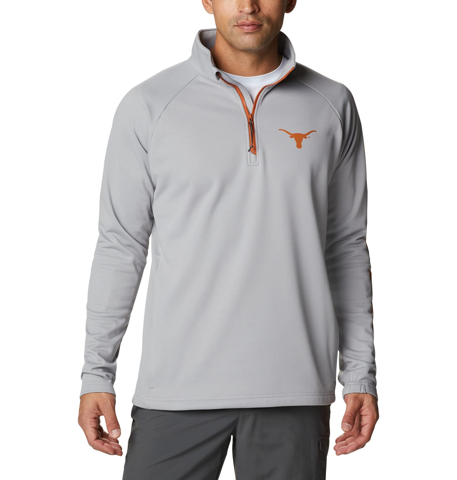 Columbia Men's Collegiate Terminal Tackle Fleece 1/4 Zip Pullover - Warm & Comfortable Quarter-Zip Fleece Jacket in Columbia Grey, Size Large - Perfect for Hiking, Camping & Outdoor Activities