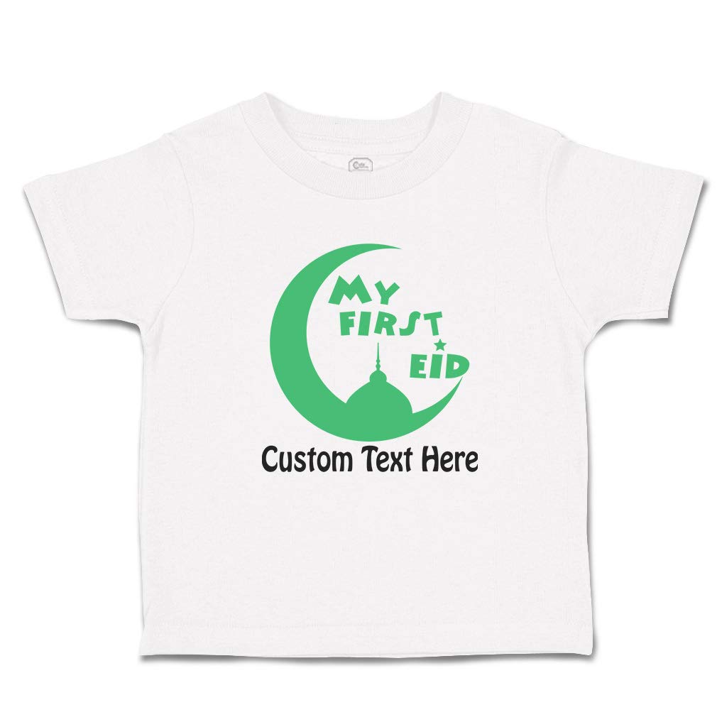 Custom Toddler T-Shirt - My First Eid Arabic Cotton Tee for Boys & Girls - Perfect for Eid Celebrations, Family Gatherings & Holiday Photos