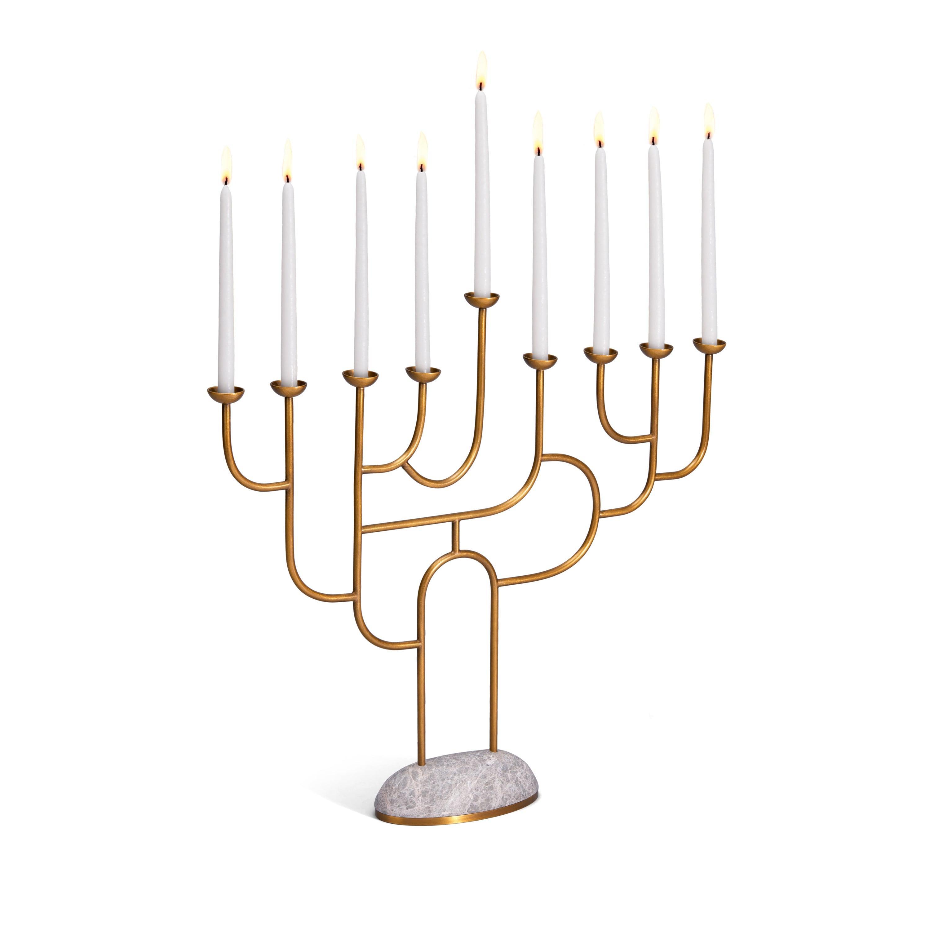 Rova Menorah - Elegant Hanukkah Candle Holder for Jewish Holiday Decor & Home Celebration