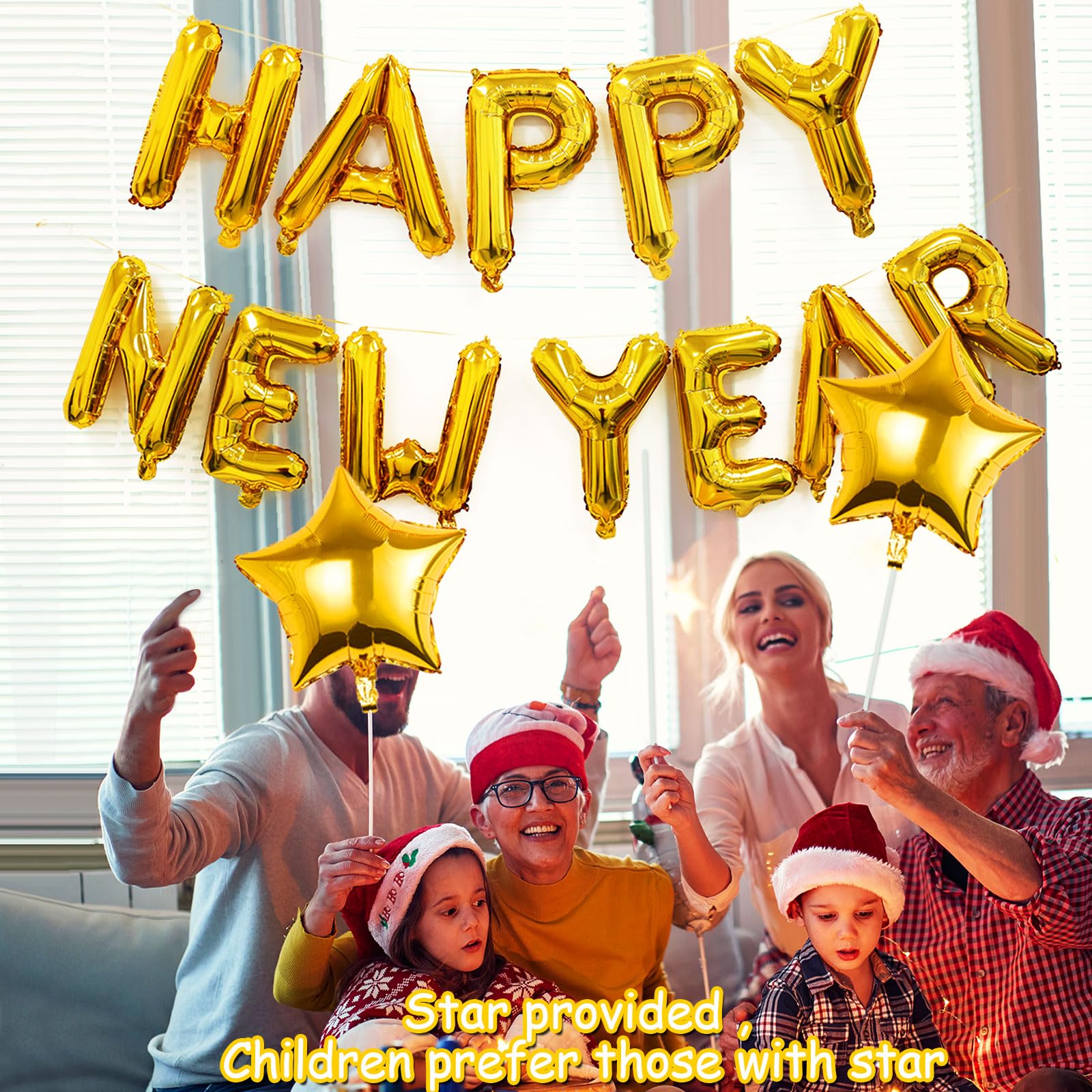 2025 Gold Happy New Year Banner & 16 Inch Balloons - NYE Party Decorations for Indoor/Outdoor Celebrations | New Year's Eve Party Supplies for Home, Office & Event Decor