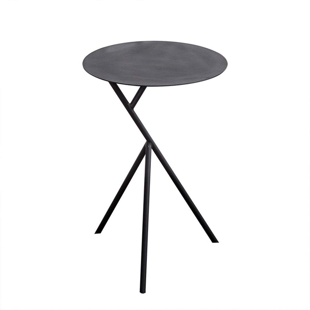 Wrought Iron Side Table - Round Coffee Table for Living Room, Sofa, Bedroom & Balcony - Personalized Metal End Table for Hotel & Home Decor (Black) - Perfect for Reading Nook, Lounge Area & Outdoor Spaces