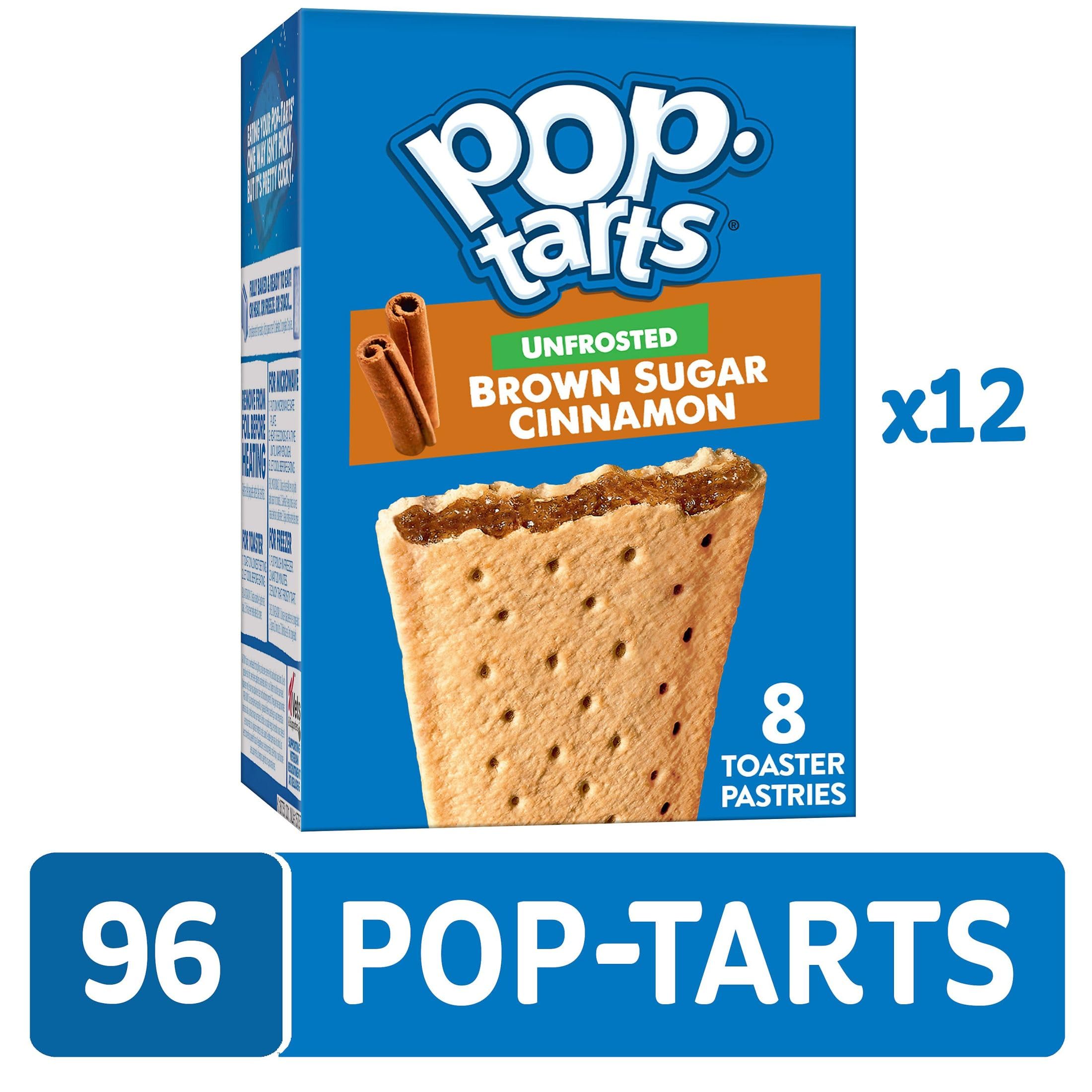 Pop-Tarts Unfrosted Brown Sugar Cinnamon Toaster Pastries - 96 Count (10.15lb) Case - Breakfast Food & Kids Snacks for School Lunches, Quick Breakfast, and On-the-Go Snacking