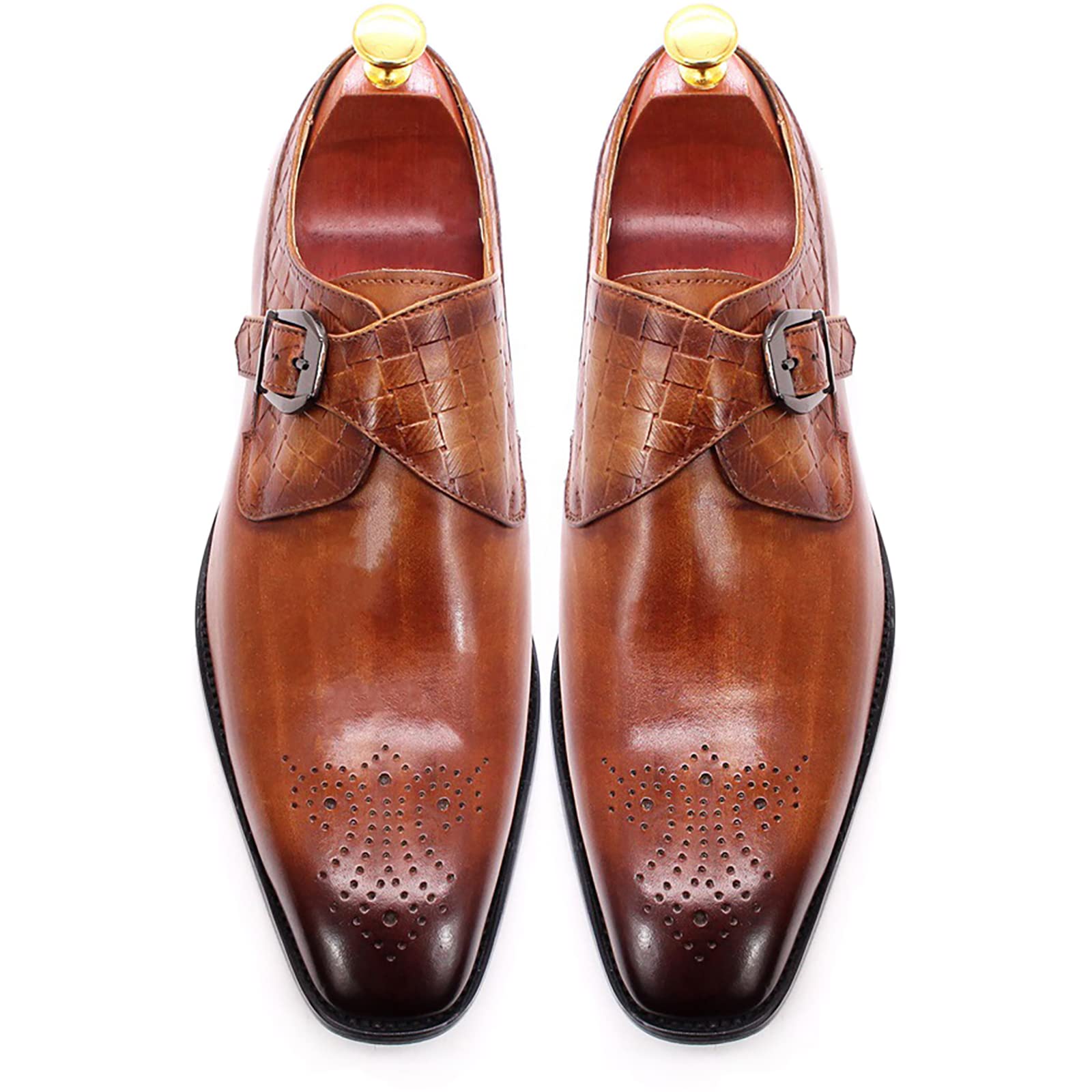 Men's Genuine Leather Loafers - Comfortable Slip-On Monk Dress Shoes for Wedding, Office & Business | Classic Oxford Style | Black Size 47 | Perfect for Formal Events, Business Meetings & Smart Casual Occasions